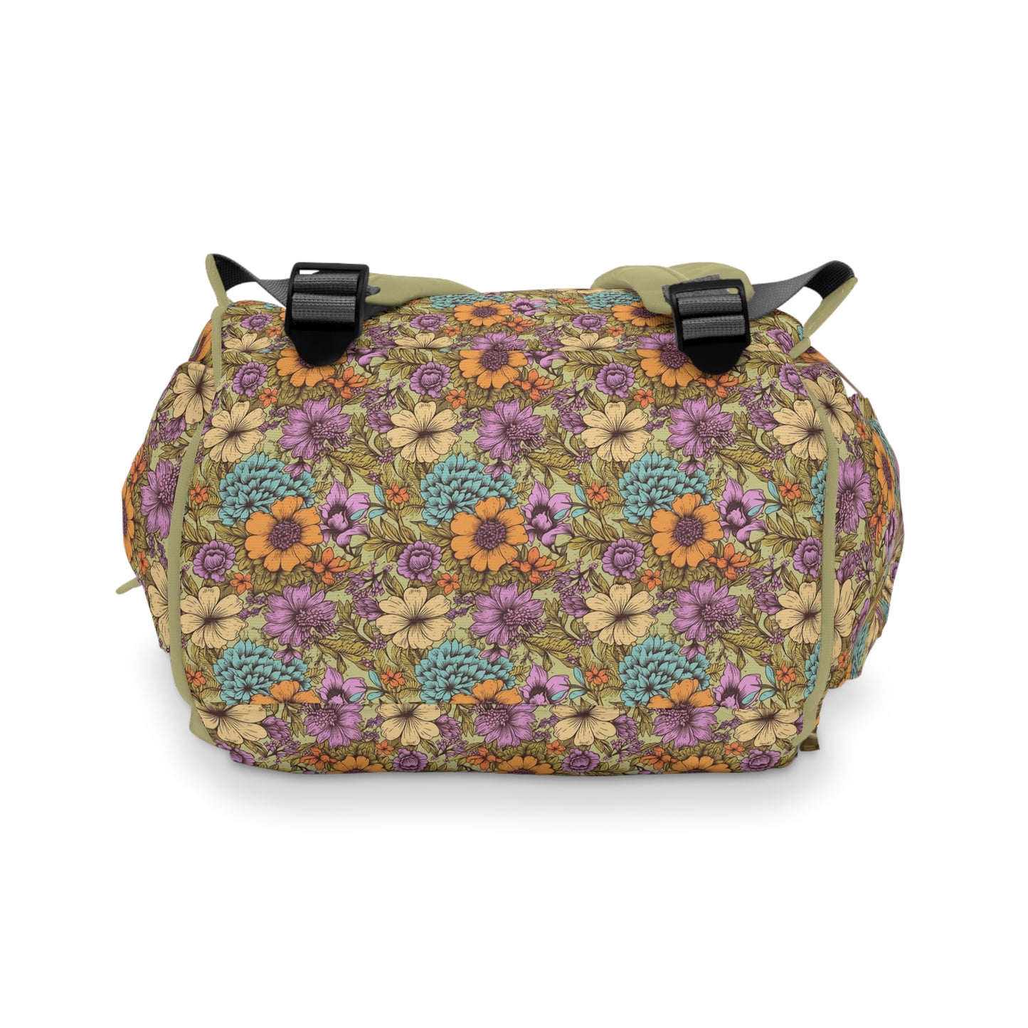 Boho Floral Diaper Backpack - Multifunctional & Spacious Floral Baby Bag for Trendy Parents