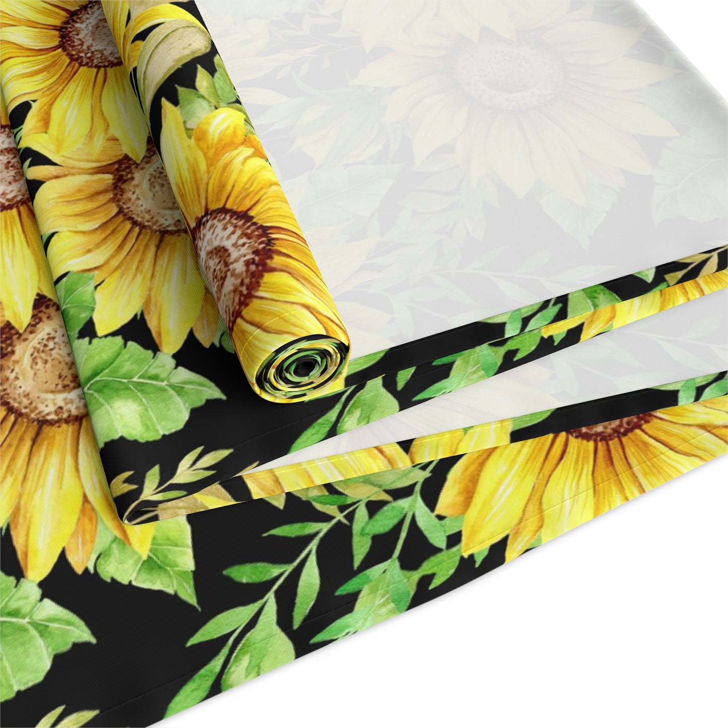 Sunflower Print Table Runner - Bright and Cheerful, Cotton Twill or Polyester - Perfect for Sunny Home Decor