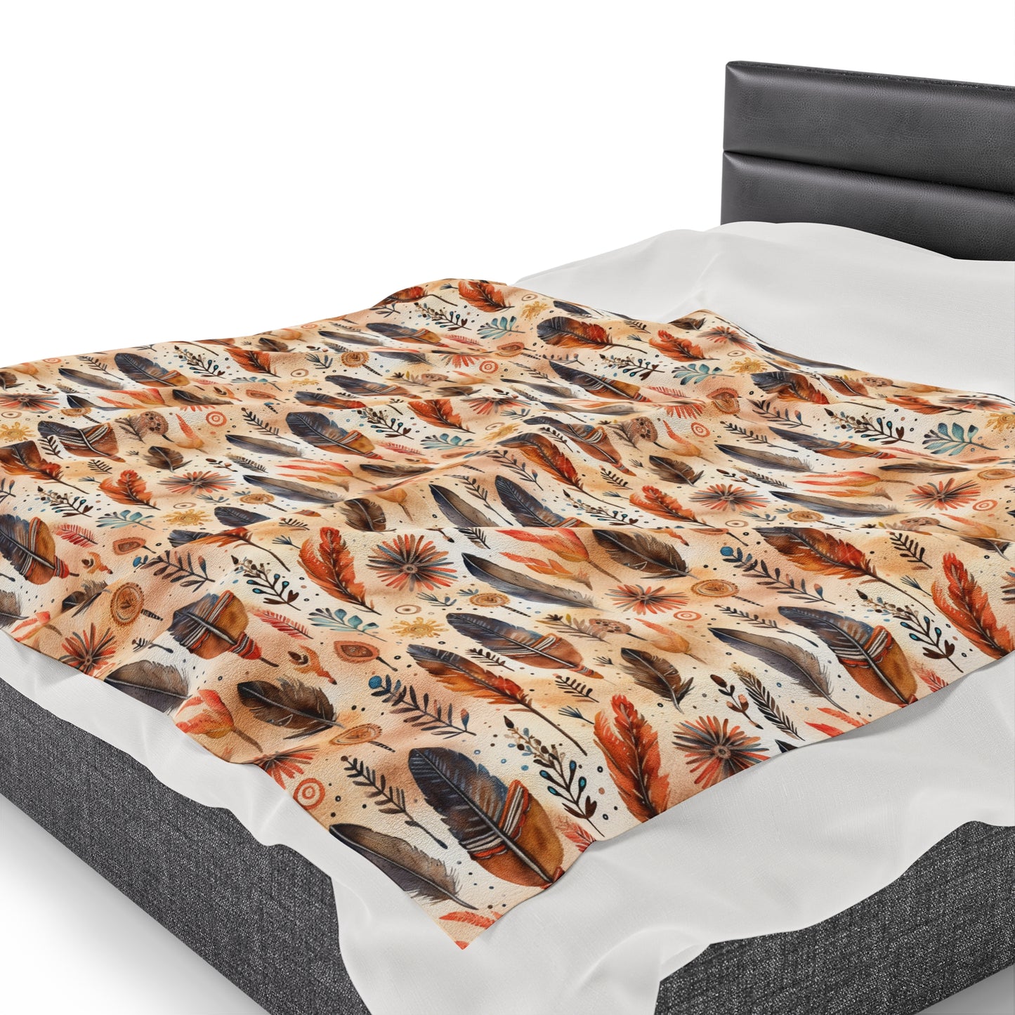 Aztec Velveteen Plush Blanket | Soft, Luxurious, Cultural, and Comforting | Available in Multiple Sizes