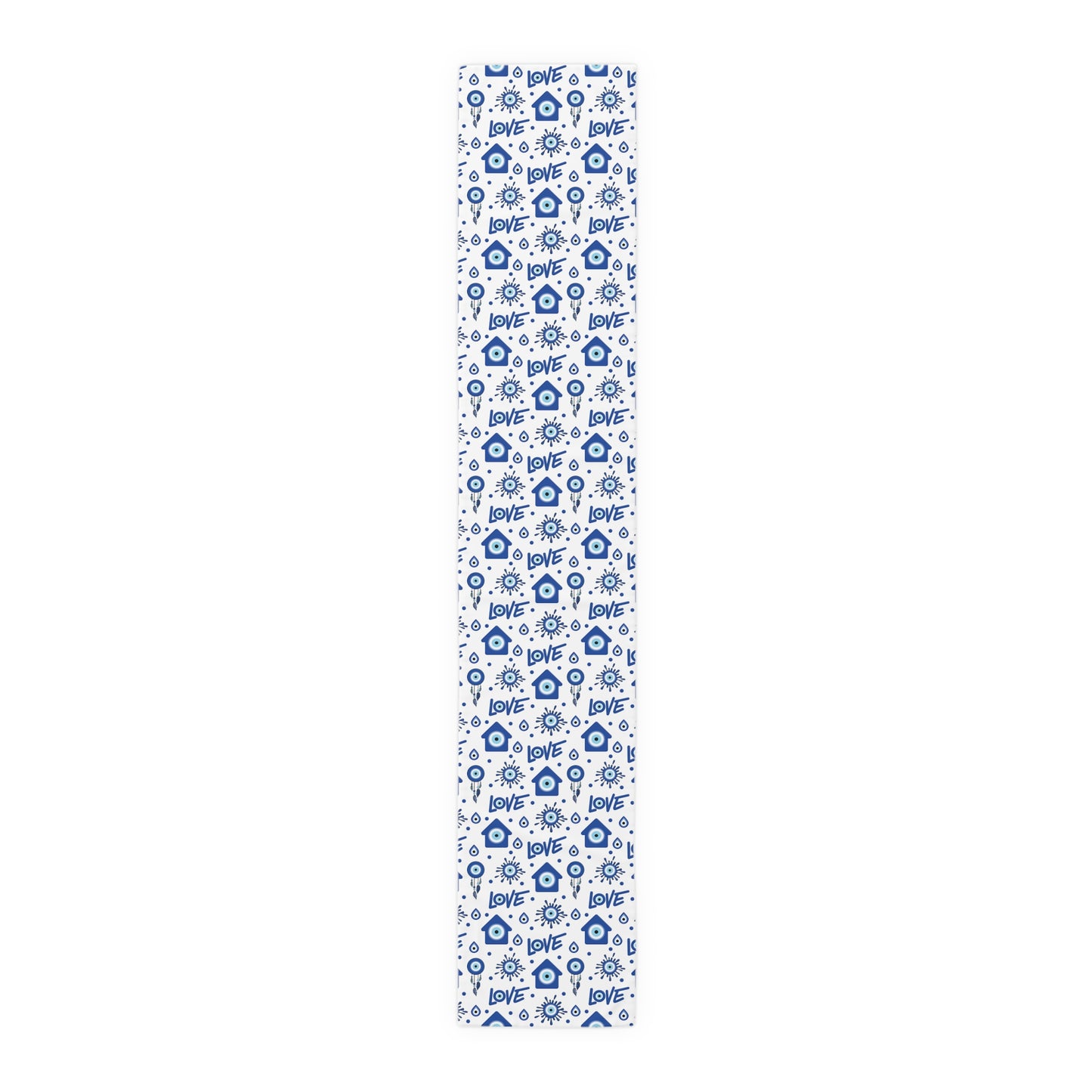 Evil Eye Print Table Runner - Mystical Protection in Cotton Twill or Polyester - Perfect for Spiritual Home Decor