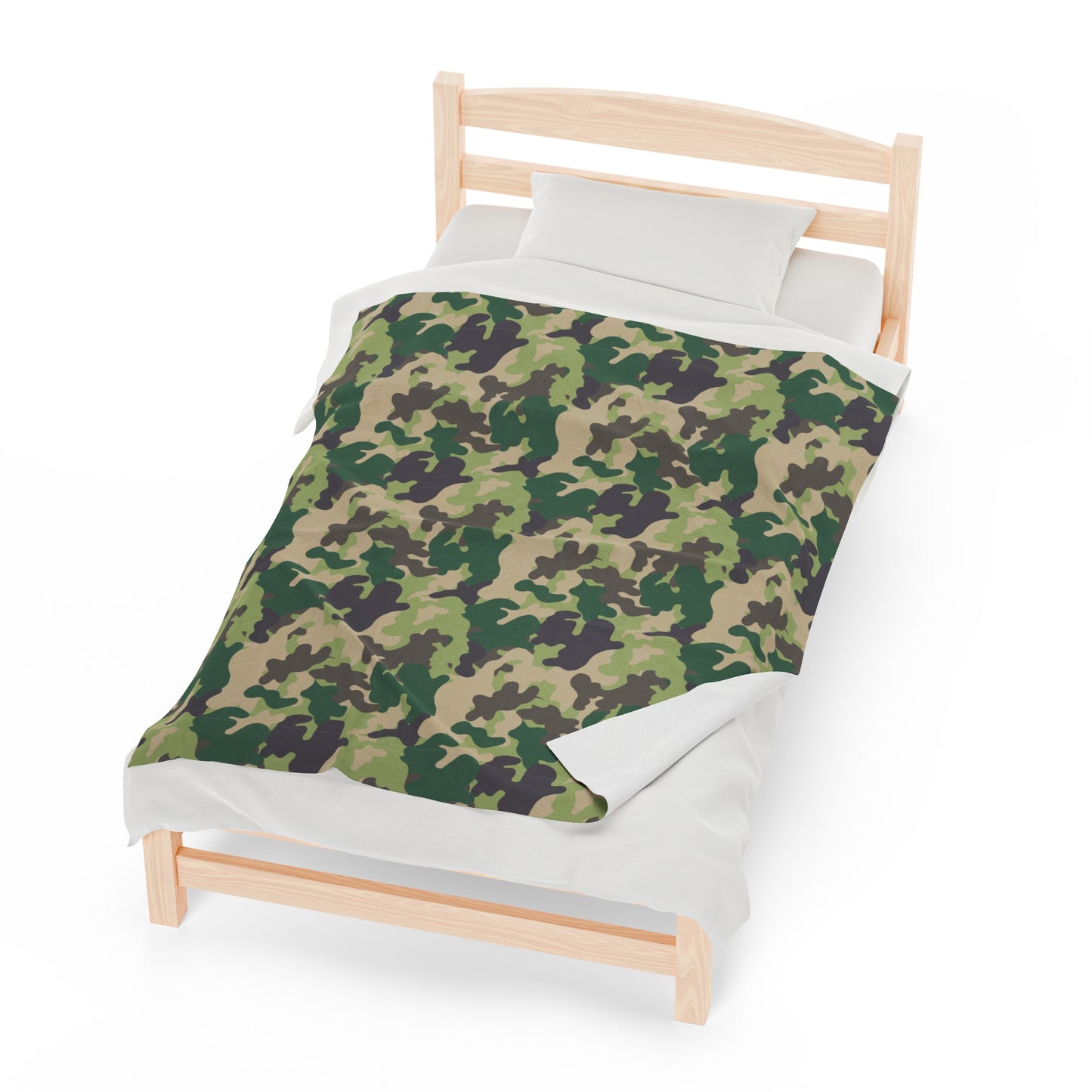 Camouflage Velveteen Plush Blanket | Soft, Rugged, Luxurious and Comforting | Available in Multiple Sizes