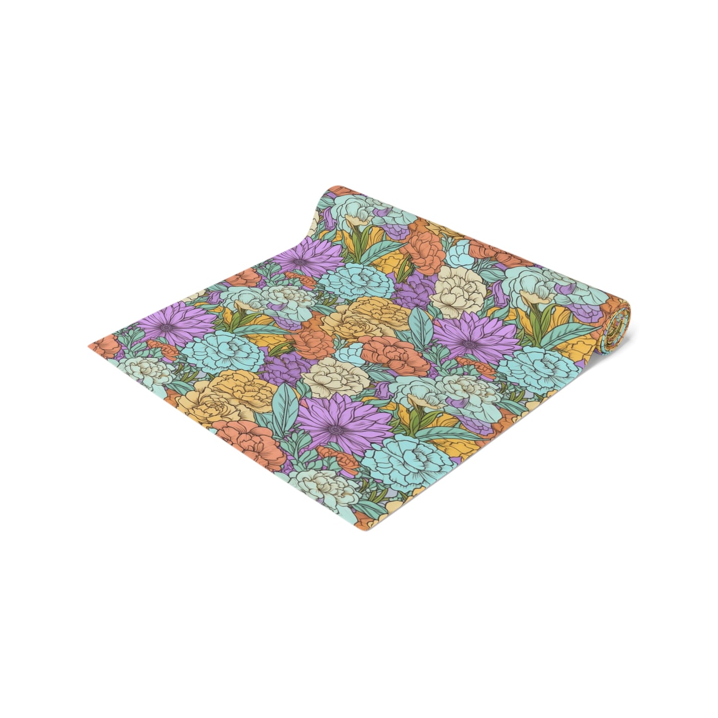 Boho Floral Table Runner - Vibrant Designs in Cotton Twill or Polyester - Ideal for Natural Home Decor