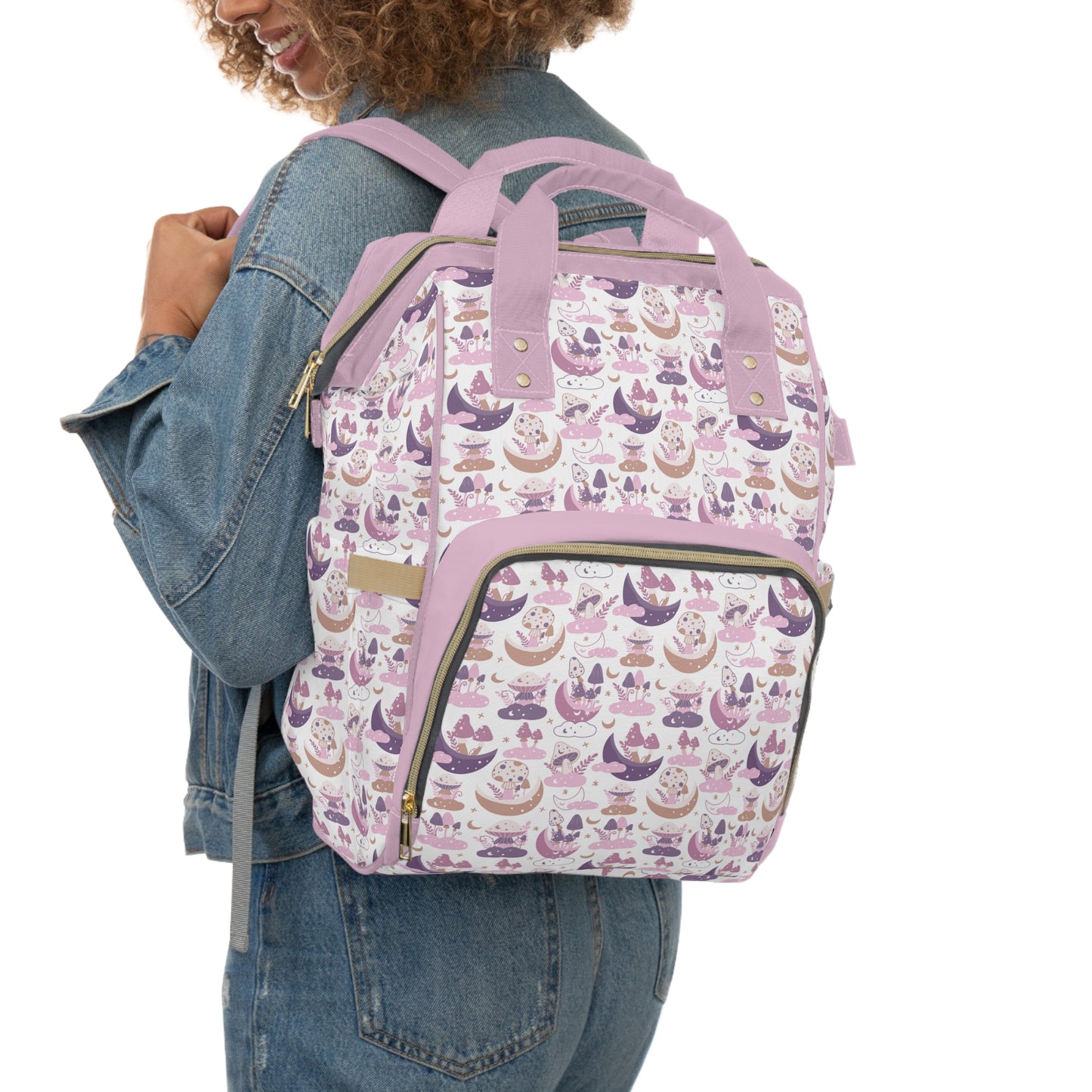 Magical Mushroom Diaper Backpack - Unique Nature-Inspired Nappy Bag for Eco-Conscious Parents, Organized & Multifunctional Baby Bag
