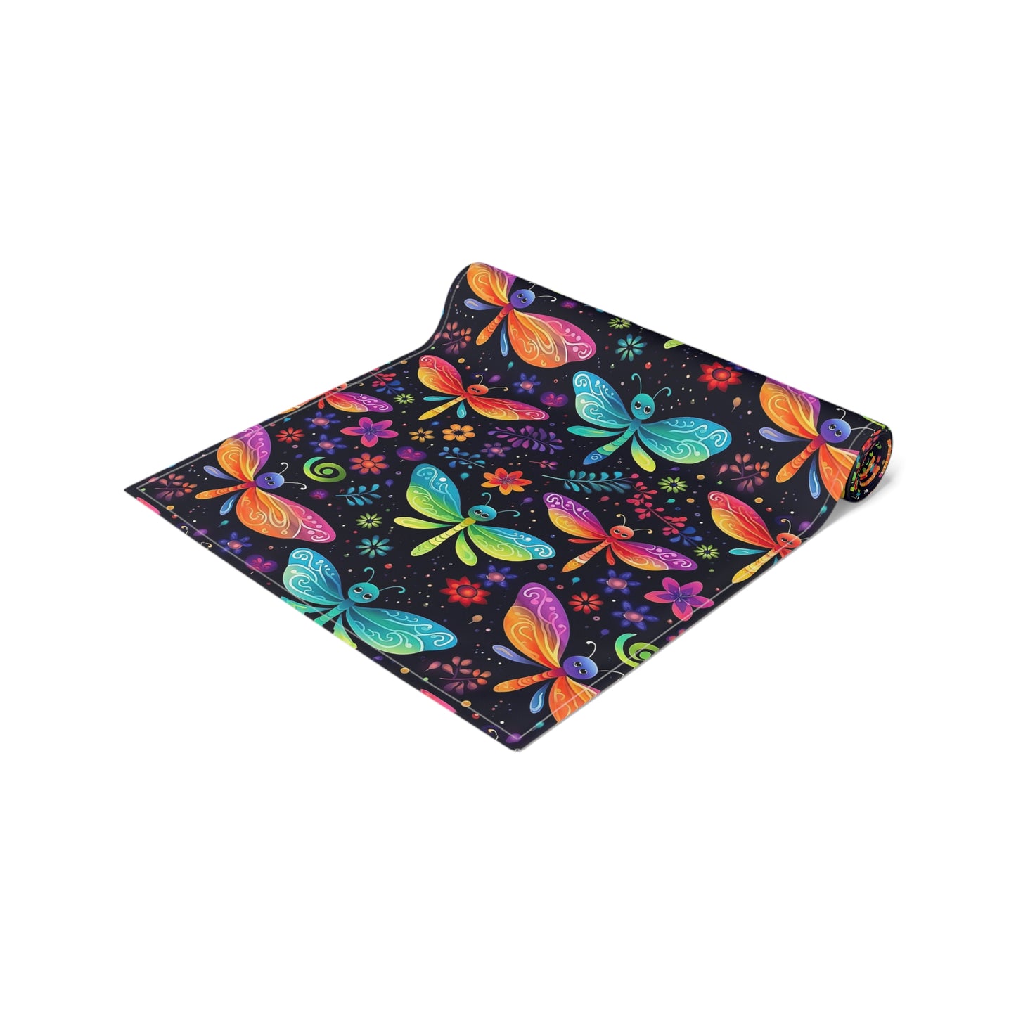 Dragonfly Print Table Runner - Elegant Whimsy, Cotton Twill or Polyester - Perfect for Nature-Inspired Home Decor