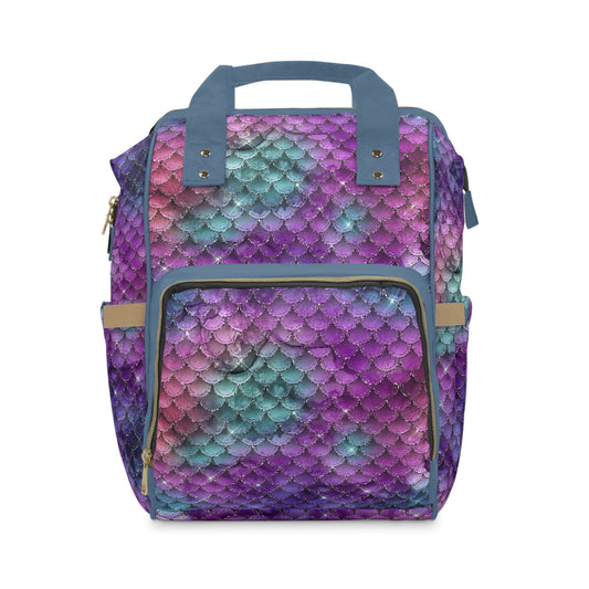 Mermaid Diaper Backpack - Magical & Multifunctional Nappy Bag with Ocean-Inspired Mermaid Patterns