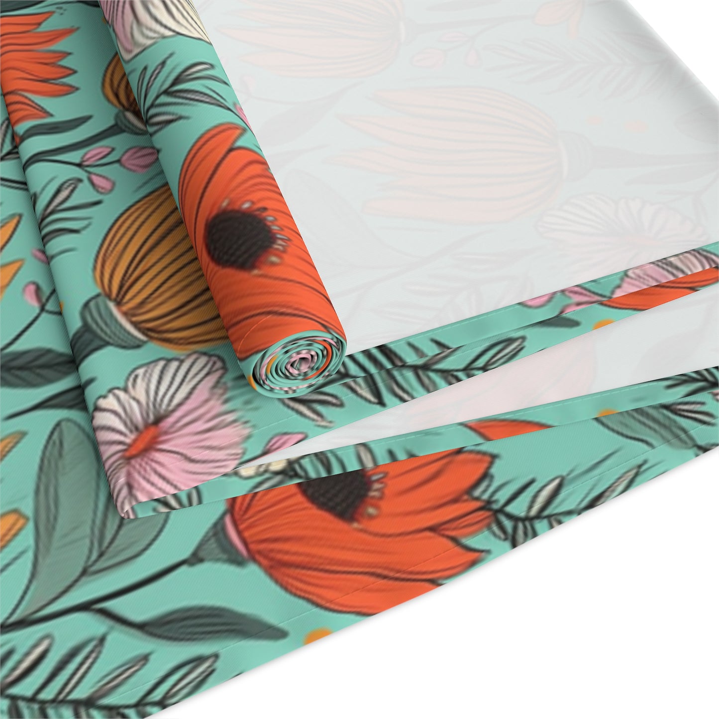 Boho Floral Table Runner - Vibrant Designs in Cotton Twill or Polyester - Ideal for Natural Home Decor