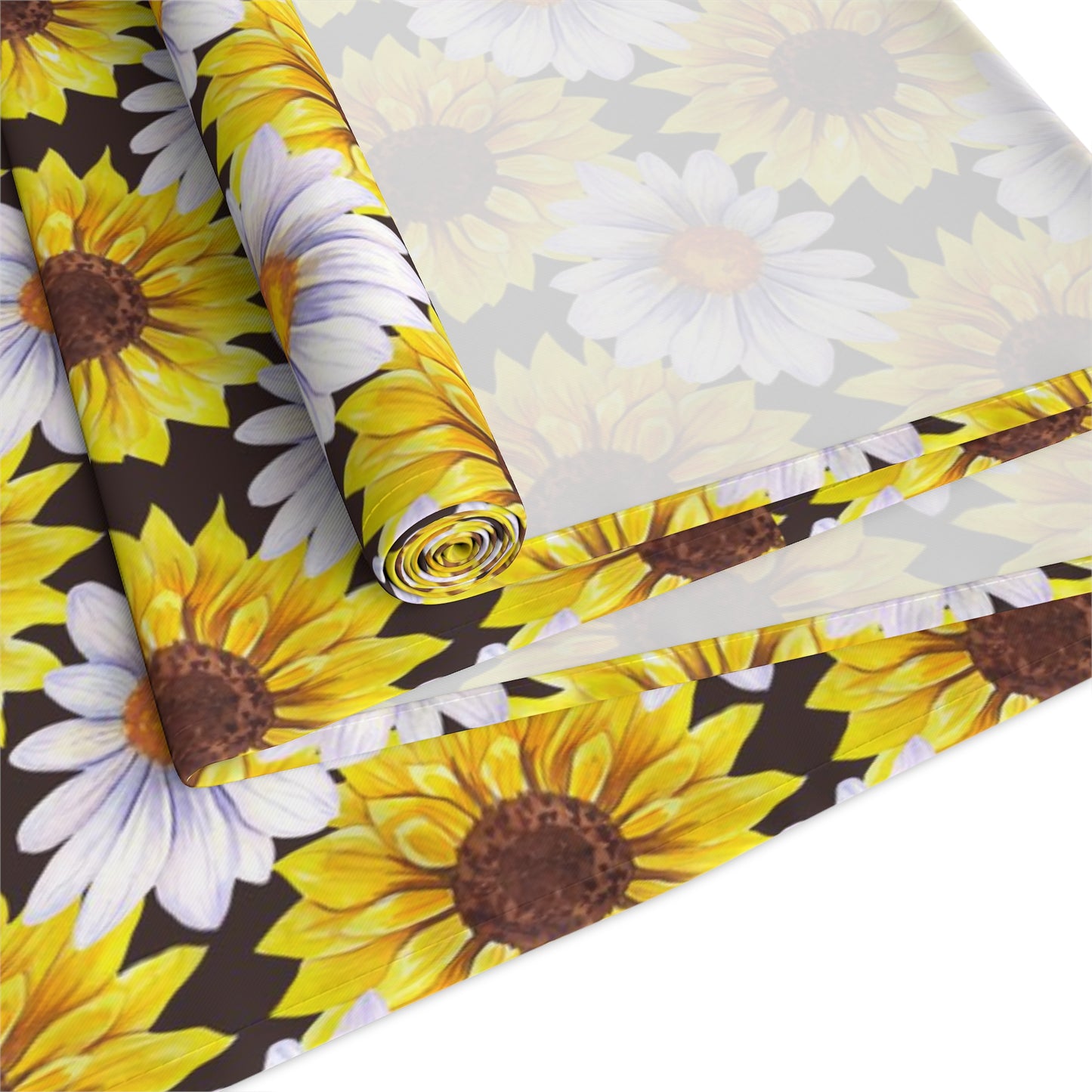 Sunflower Print Table Runner - Bright and Cheerful, Cotton Twill or Polyester - Perfect for Sunny Home Decor