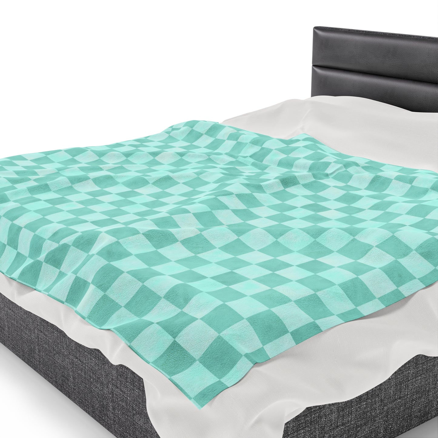 Pastel Checkers Velveteen Plush Blanket | Soft, Trendy, Luxurious and Comforting | Available in Multiple Sizes