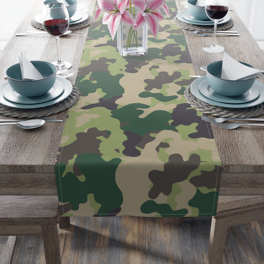 Camouflage Table Runner - Durable Cotton Twill or Polyester - Perfect for Outdoor Enthusiasts & Home Decor