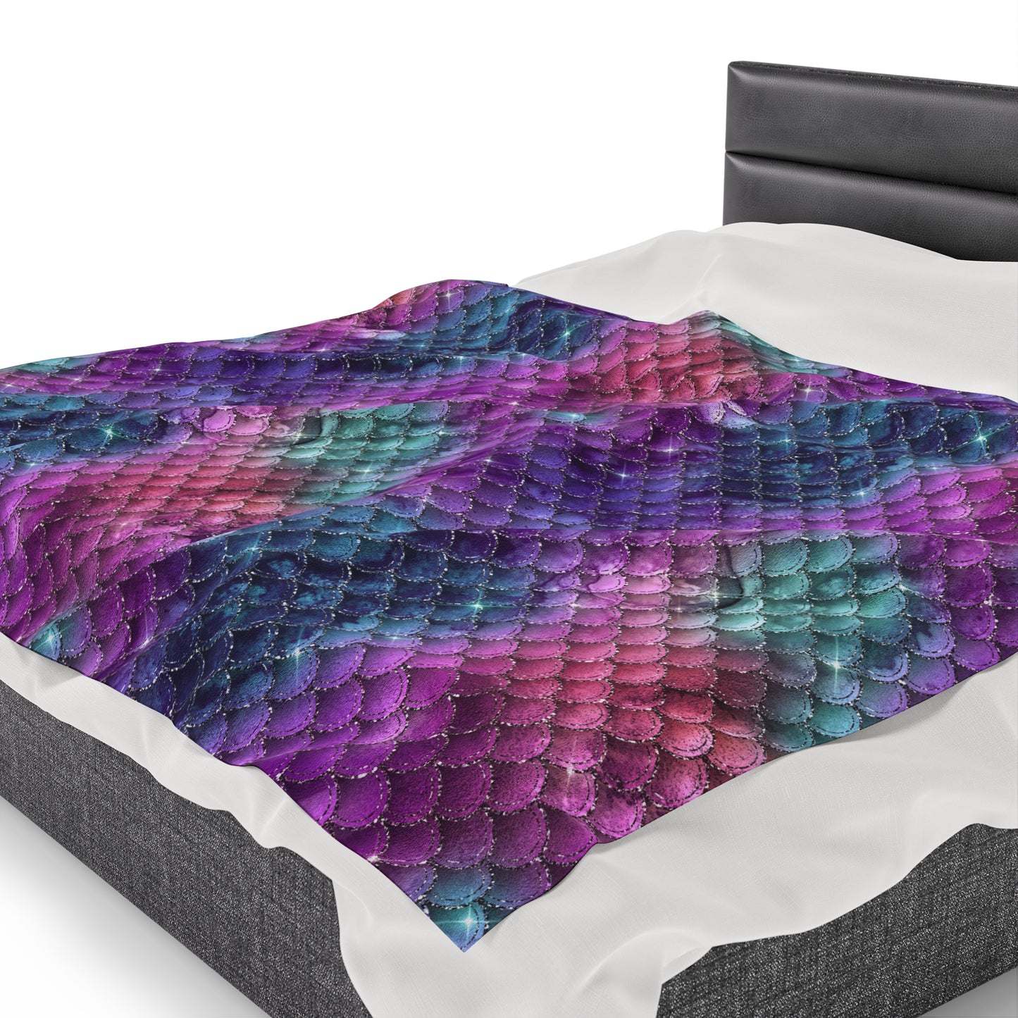 Mermaid Velveteen Plush Blanket | Soft, Mystical, Luxurious and Comforting | Available in Multiple Sizes