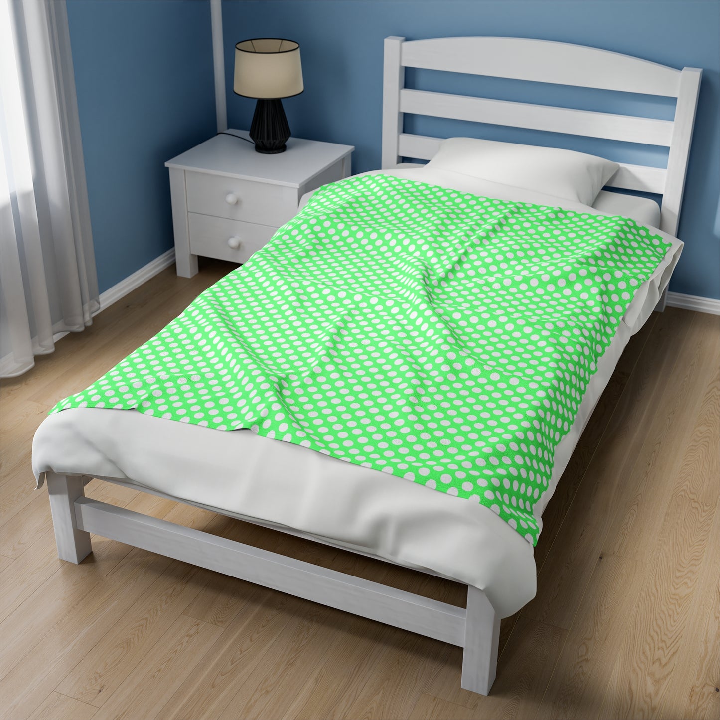 Pastel Polka Dot Velveteen Plush Blanket | Soft, Playful, Luxurious and Comforting | Available in Multiple Sizes