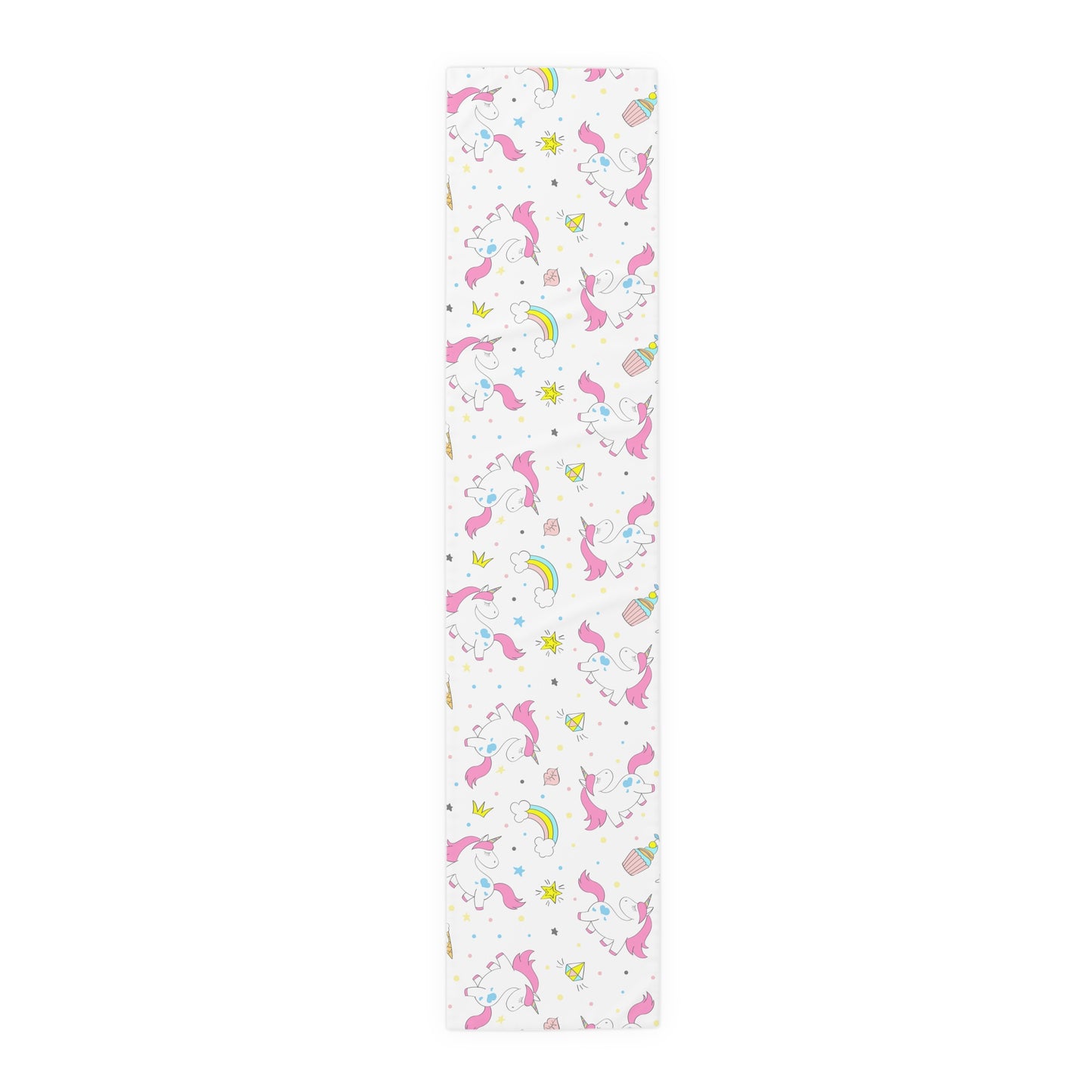 Unicorn Print Table Runner - Magical Elegance, Cotton Twill or Polyester - Perfect for Whimsical & Fantasy Home Decor