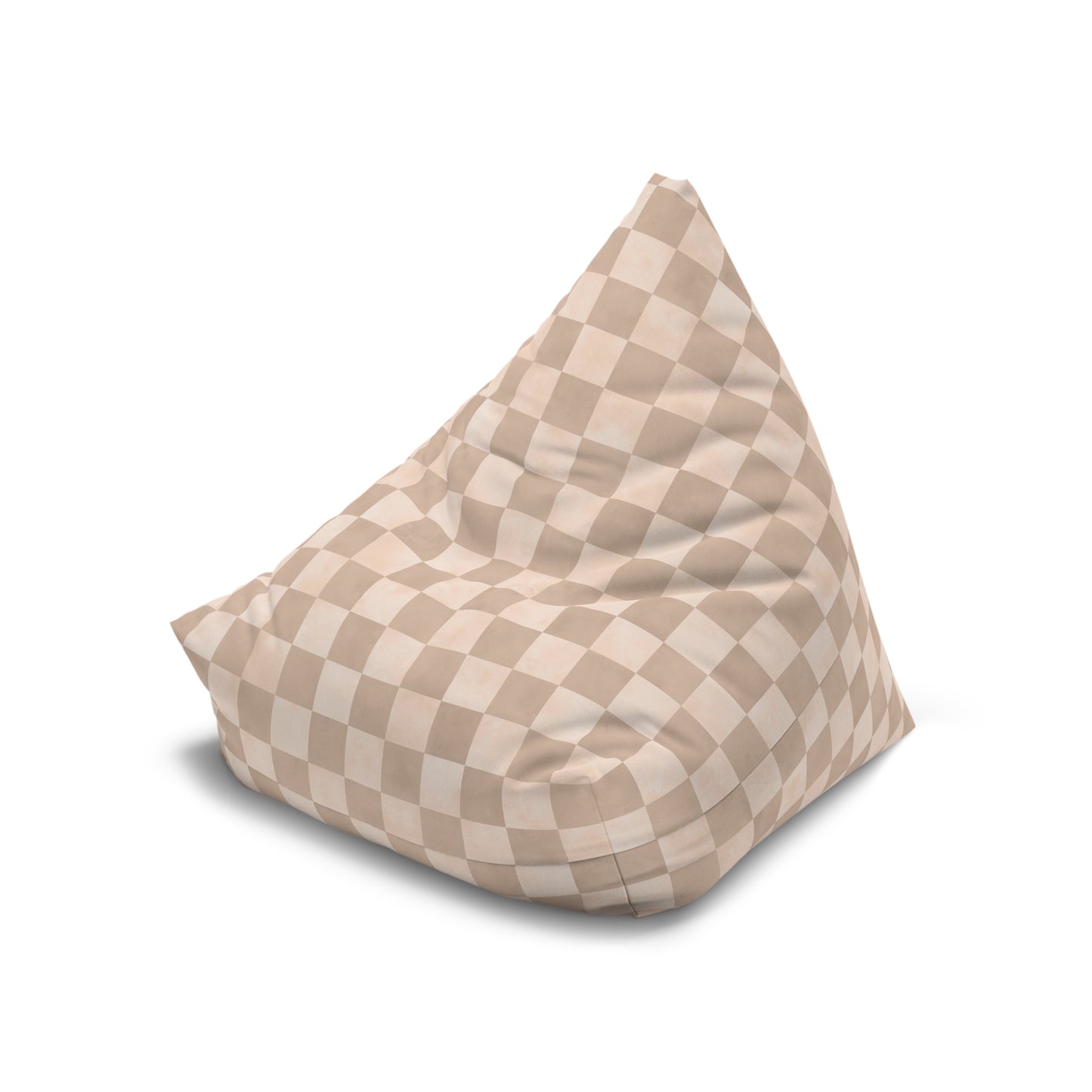 Pastel Checkers Bean Bag Chair Cover - Soft-Touch Polyester Slipcover with Secure Zip