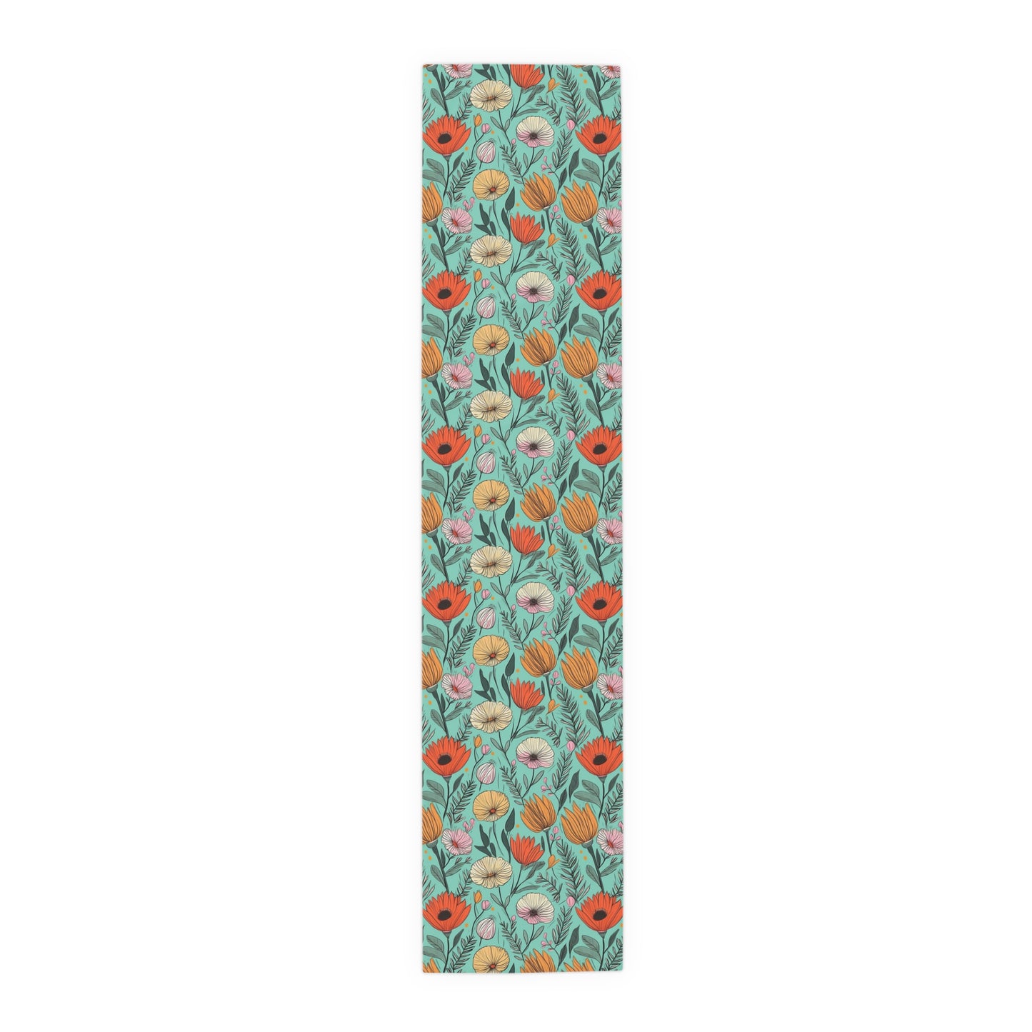 Boho Floral Table Runner - Vibrant Designs in Cotton Twill or Polyester - Ideal for Natural Home Decor