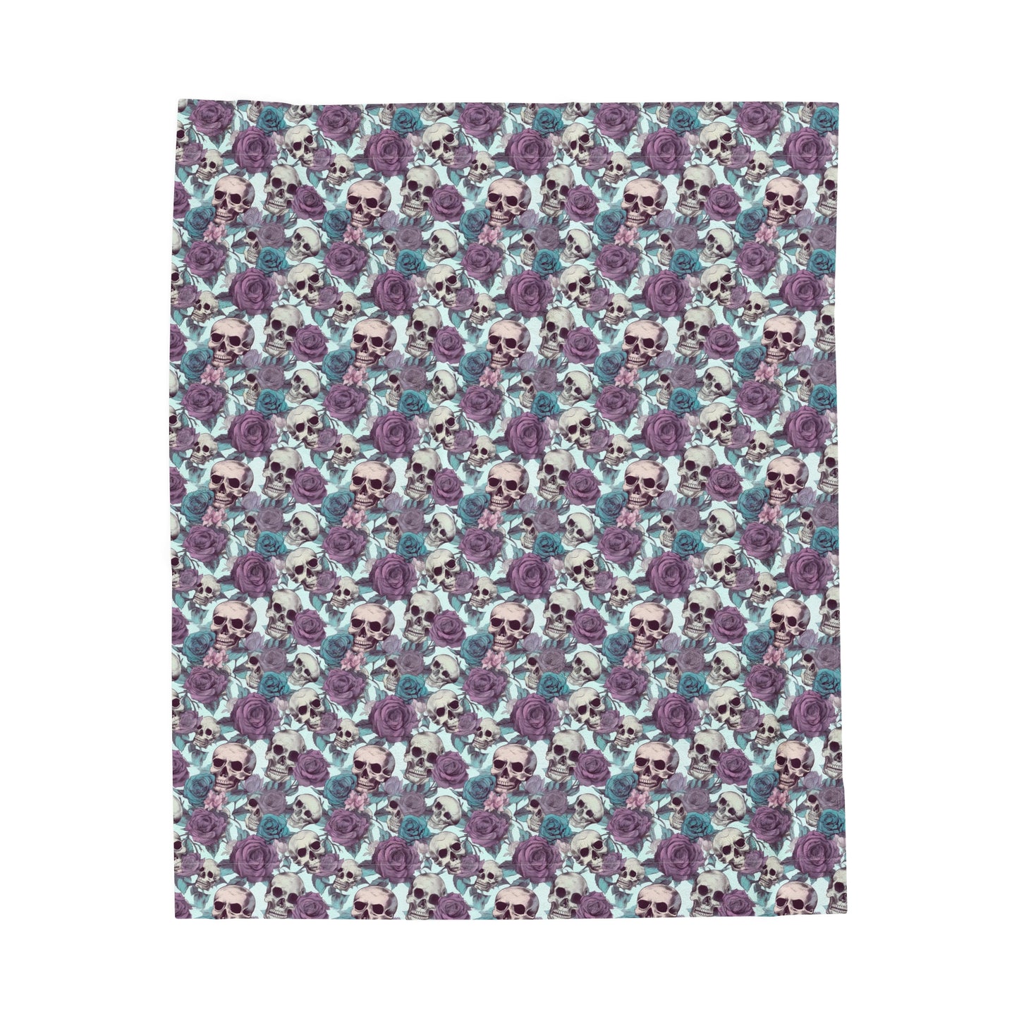 Skull Print Velveteen Plush Blanket | Soft, Edgy, Luxurious and Comforting | Available in Multiple Sizes