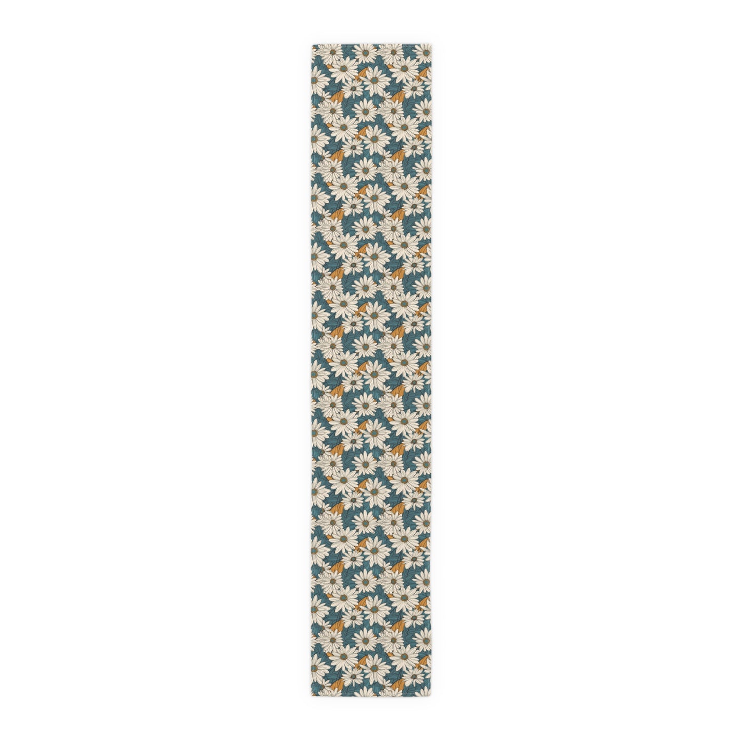 Daisy Print Table Runner - Fresh and Simple, Cotton Twill or Polyester - Perfect for Light & Airy Home Decor