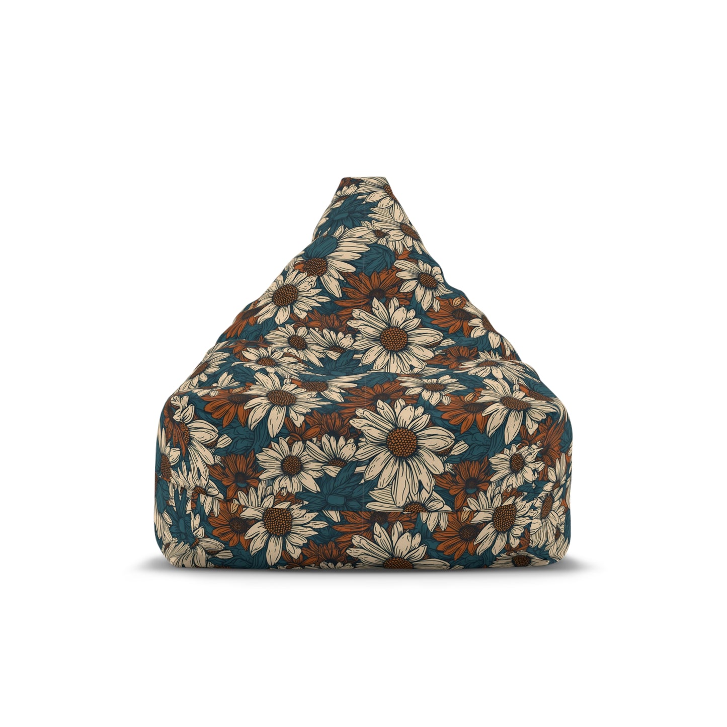 Daisy Print Bean Bag - Floral Home Decor with Secure Zipper
