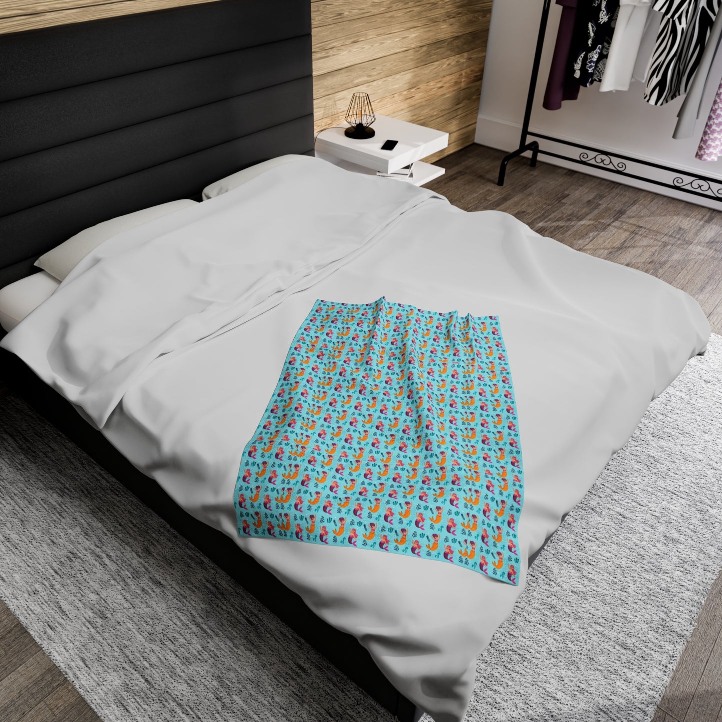 Mermaid Velveteen Plush Blanket | Soft, Mystical, Luxurious and Comforting | Available in Multiple Sizes