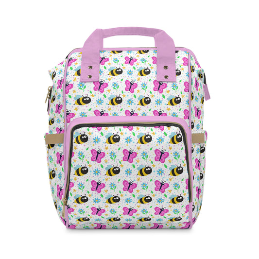 Honey Bee Diaper Backpack - Eco-Friendly & Stylish Baby Bag with Buzzing Bee Motifs, Perfect for Nature-Loving Parents