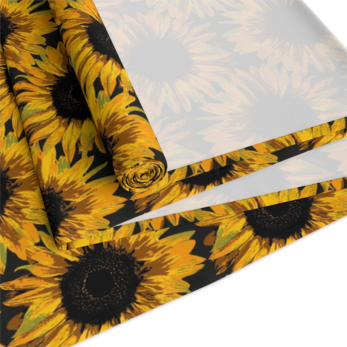 Sunflower Print Table Runner - Bright and Cheerful, Cotton Twill or Polyester - Perfect for Sunny Home Decor