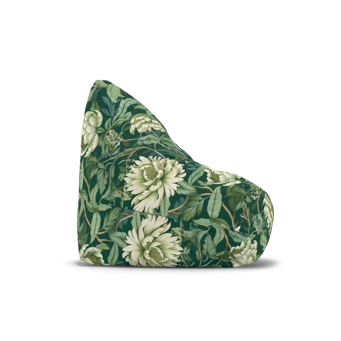 Chinoiserie Bean Bag Chair Cover - Elegant Oriental-Inspired Polyester Slipcover with Secure Zip - Fits Various Sizes