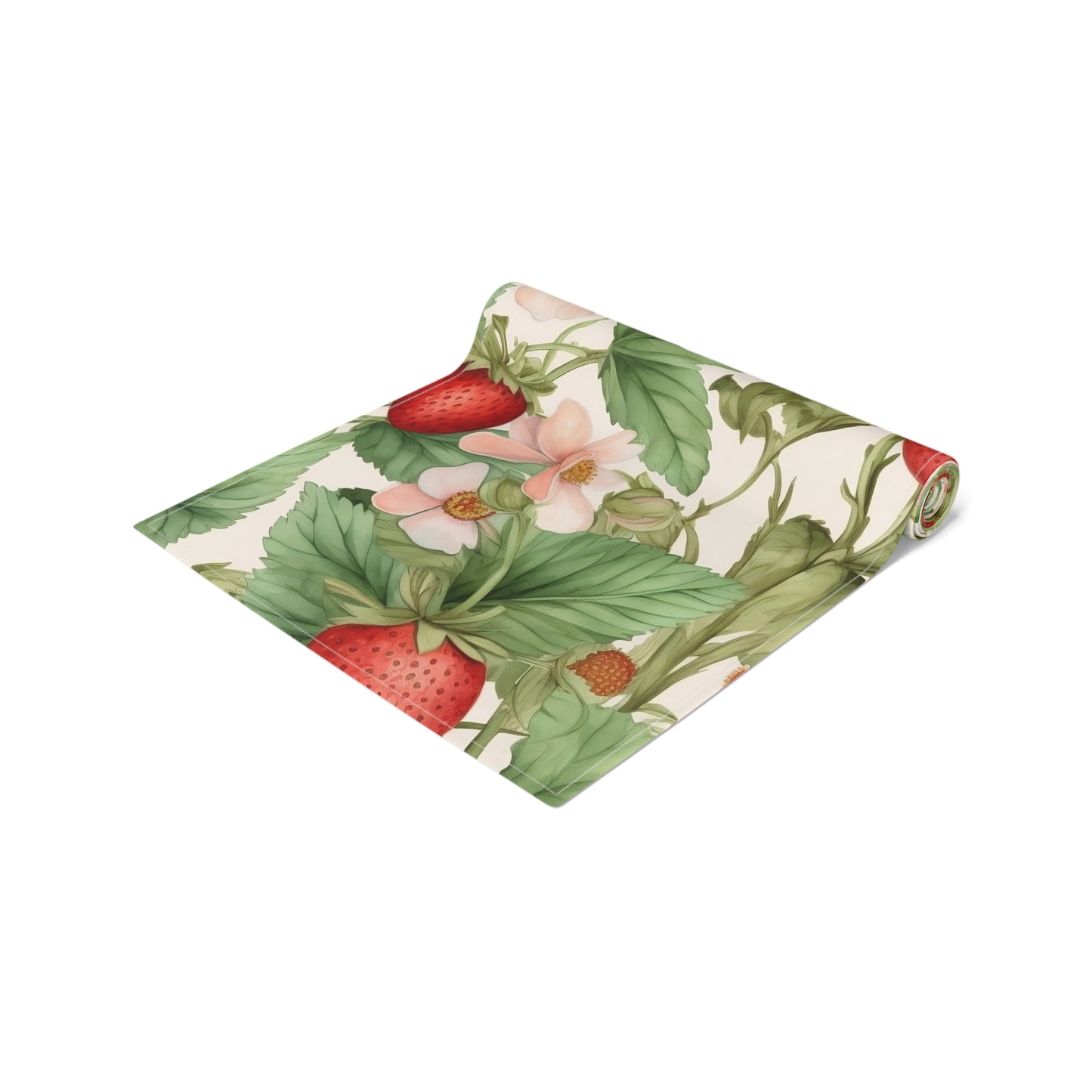 Strawberry Print Table Runner - Sweet Charm, Cotton Twill or Polyester - Perfect for Summer & Whimsical Home Decor