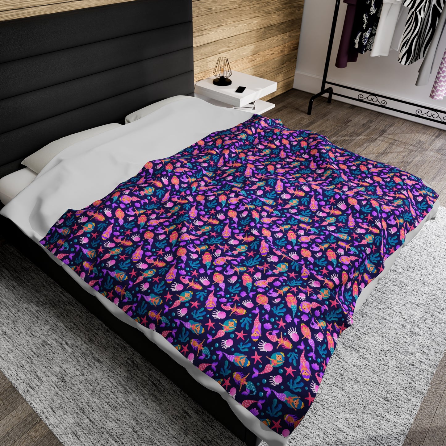 Mermaid Velveteen Plush Blanket | Soft, Mystical, Luxurious and Comforting | Available in Multiple Sizes