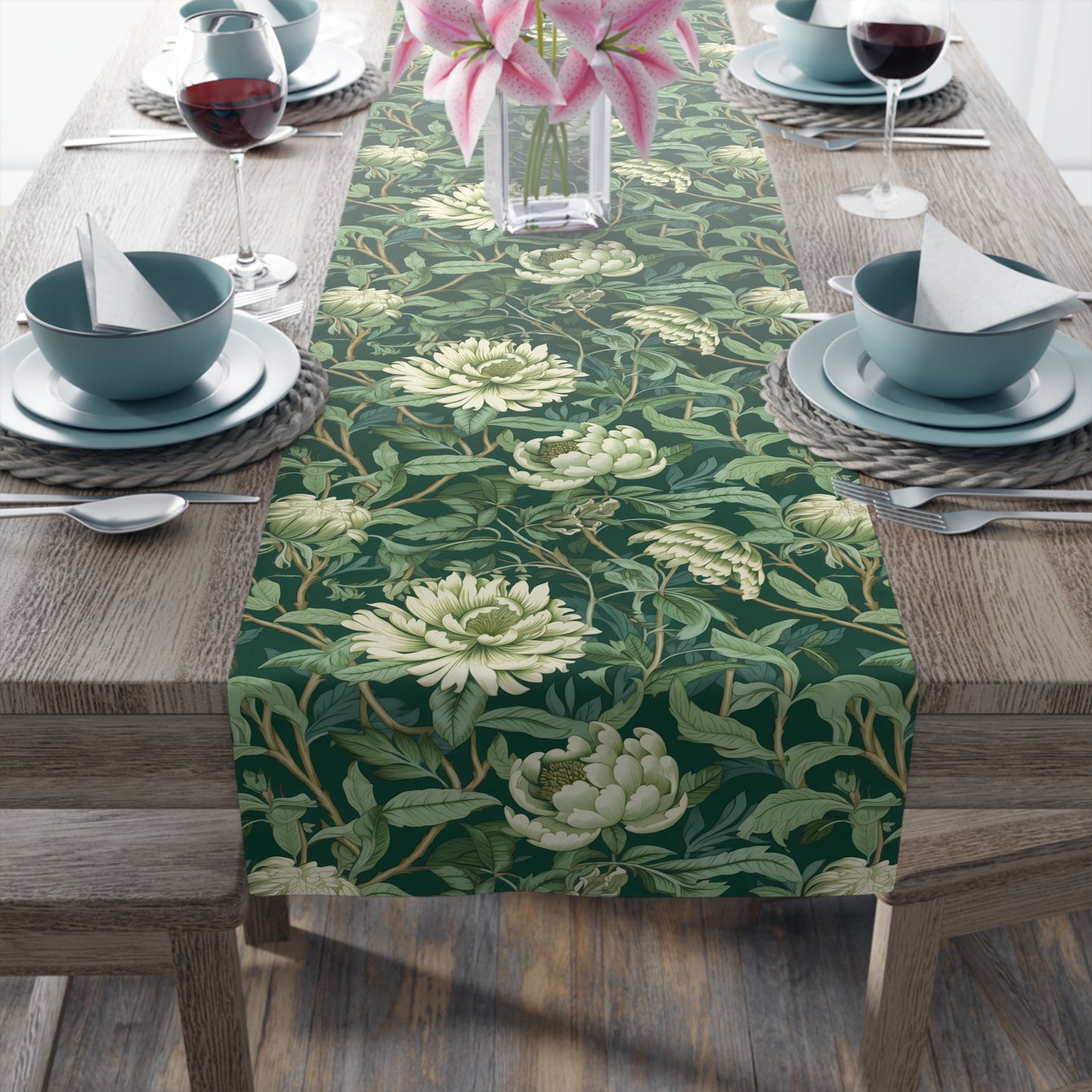 Chinoiseries Table Runner - Cotton Twill & Polyester
