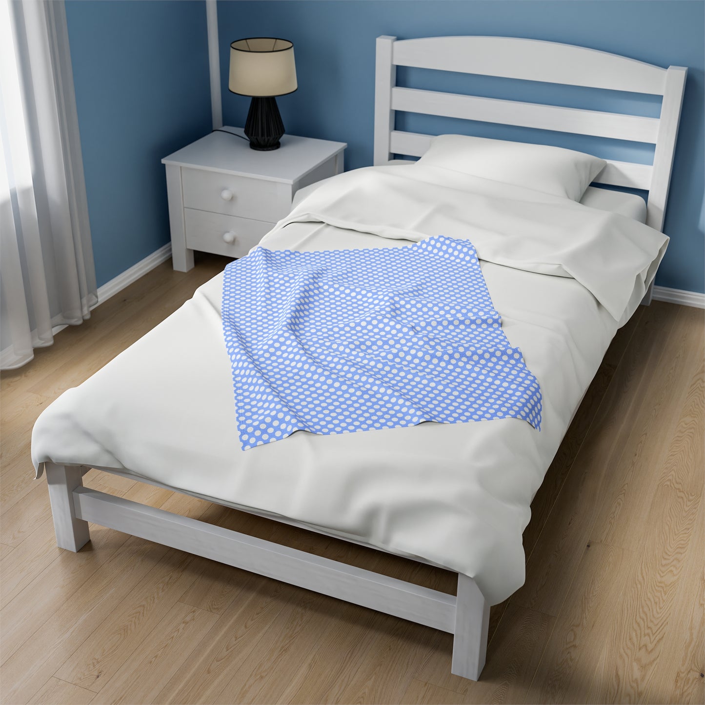 Pastel Polka Dot Velveteen Plush Blanket | Soft, Playful, Luxurious and Comforting | Available in Multiple Sizes