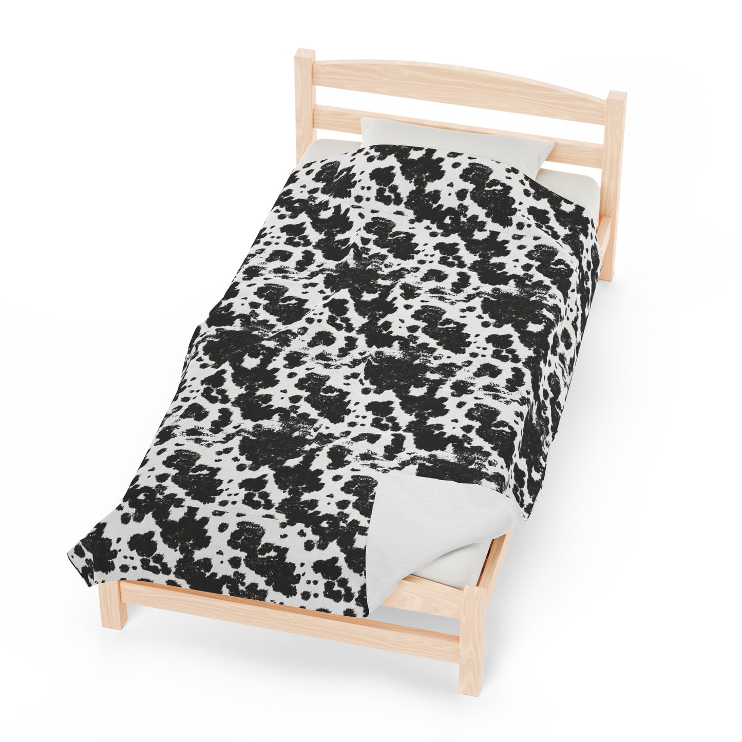 Cowhide Velveteen Plush Blanket | Soft, Rustic, Luxurious and Comforting | Available in Multiple Sizes