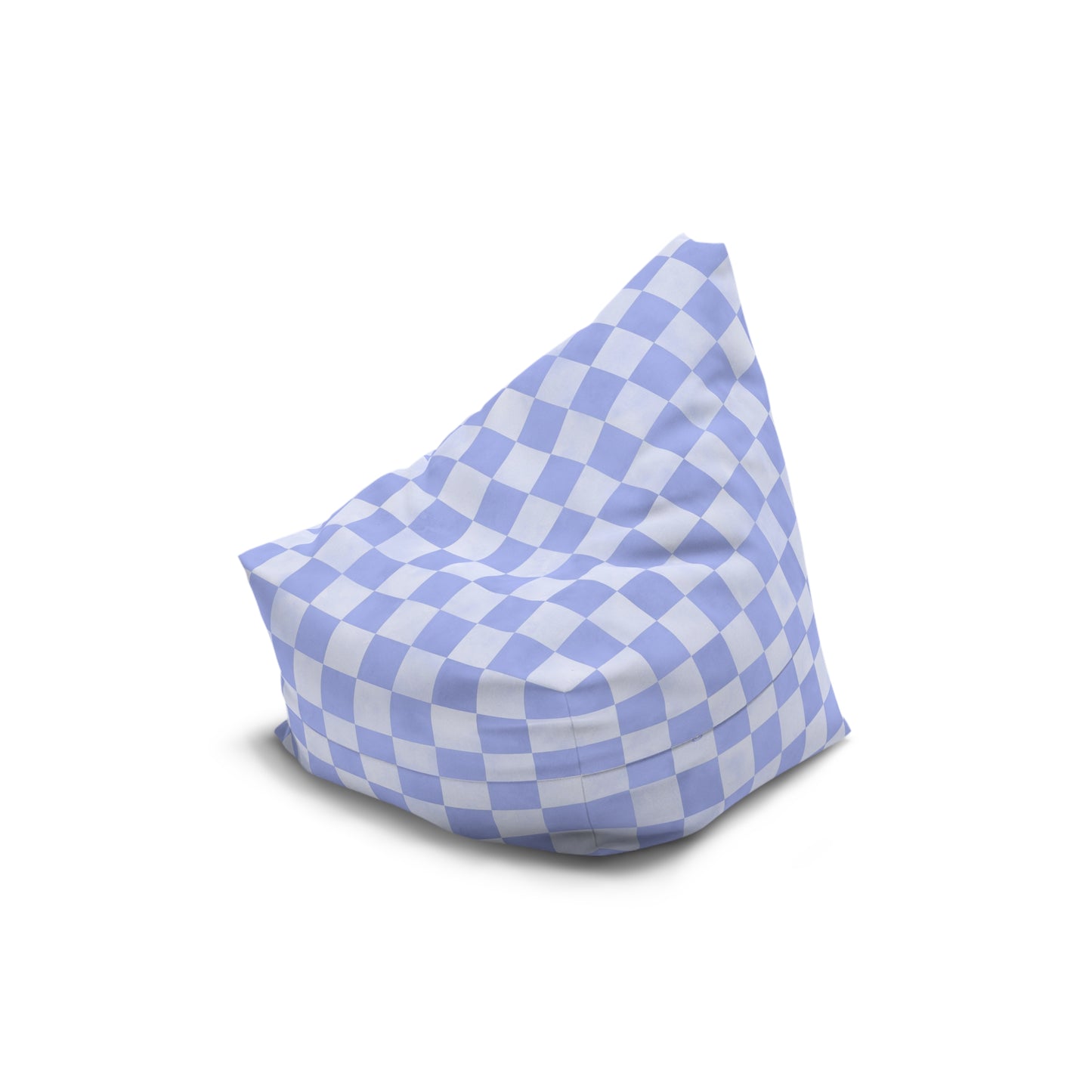 Pastel Checkers Bean Bag Chair Cover - Soft-Touch Polyester Slipcover with Secure Zip