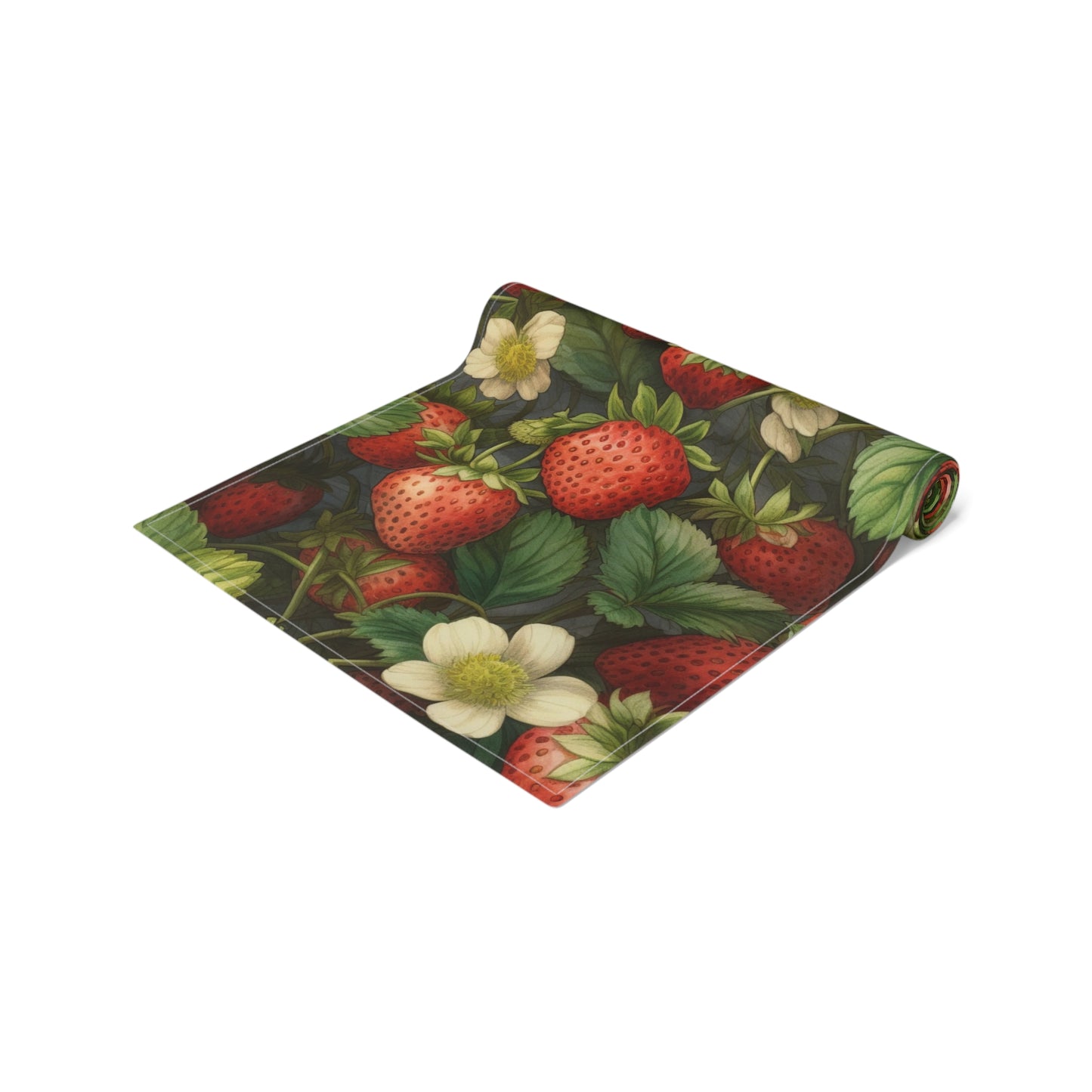 Strawberry Print Table Runner - Sweet Charm, Cotton Twill or Polyester - Perfect for Summer & Whimsical Home Decor