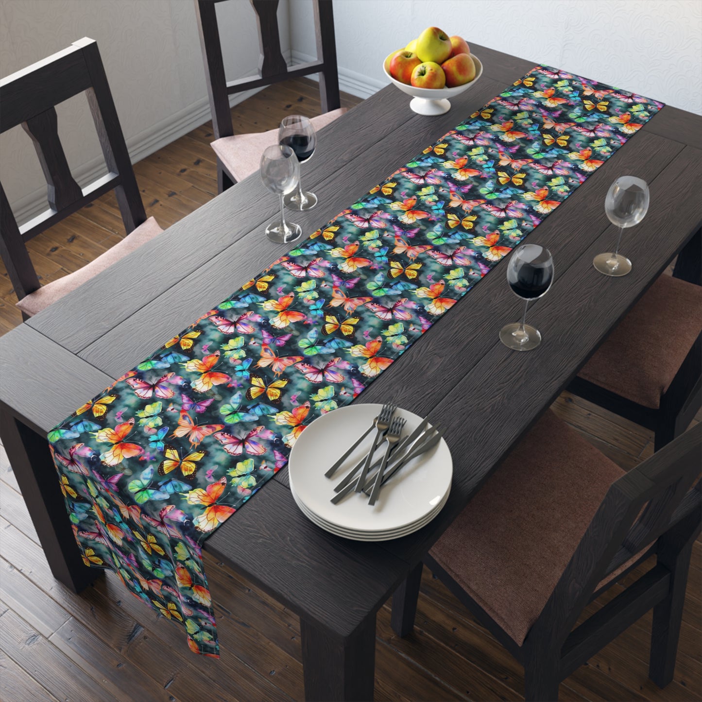 Butterfly Table Runner - Vibrant Patterns, Cotton Twill or Polyester - Perfect for Home Decor & Unique Gifts