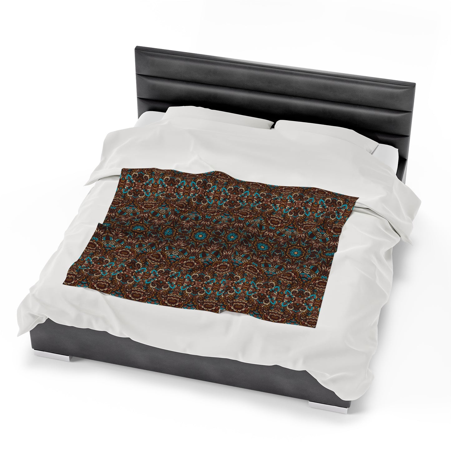 Mandala Velveteen Plush Blanket | Soft, Spiritual, Luxurious and Comforting | Available in Multiple Sizes