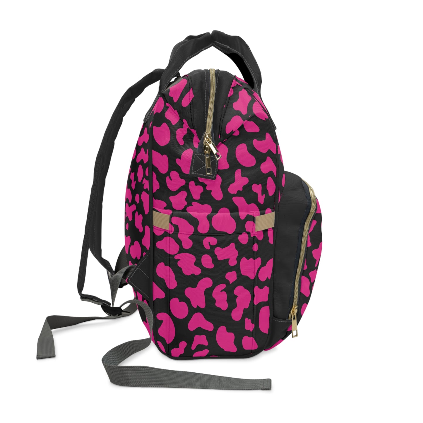 Trendy Cow Print Diaper Backpack - Durable Baby Bag with Unique Cow Pattern, Spacious Nappy Bag for Fashion-Forward Parents