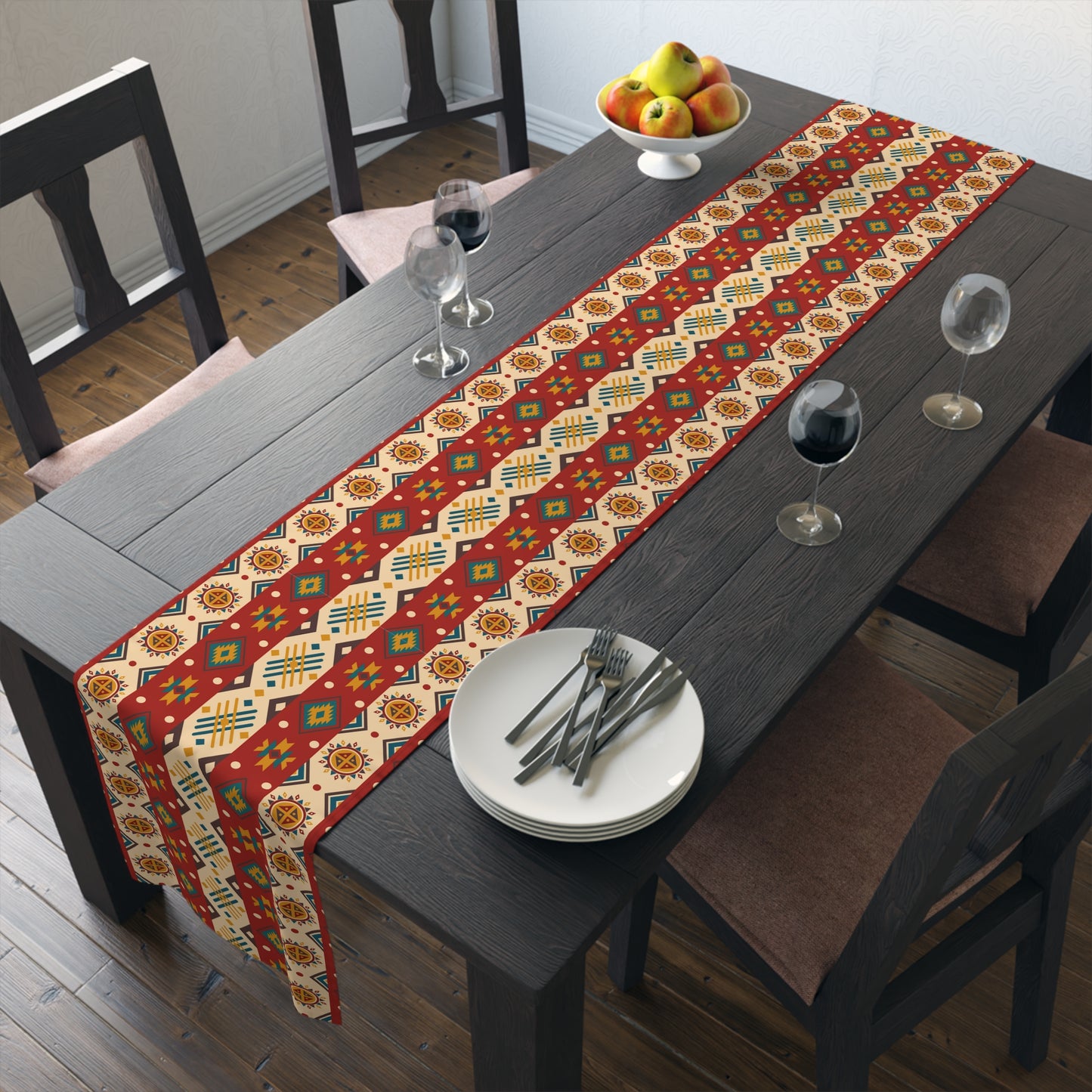 Aztec-Inspired Table Runner - Bold Patterns, Cotton Twill or Polyester - Ideal for Home Decor & Unique Gifts