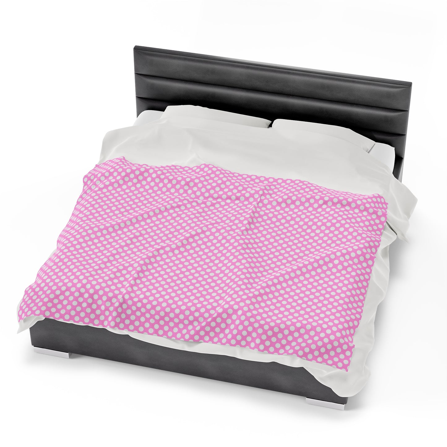 Pastel Polka Dot Velveteen Plush Blanket | Soft, Playful, Luxurious and Comforting | Available in Multiple Sizes