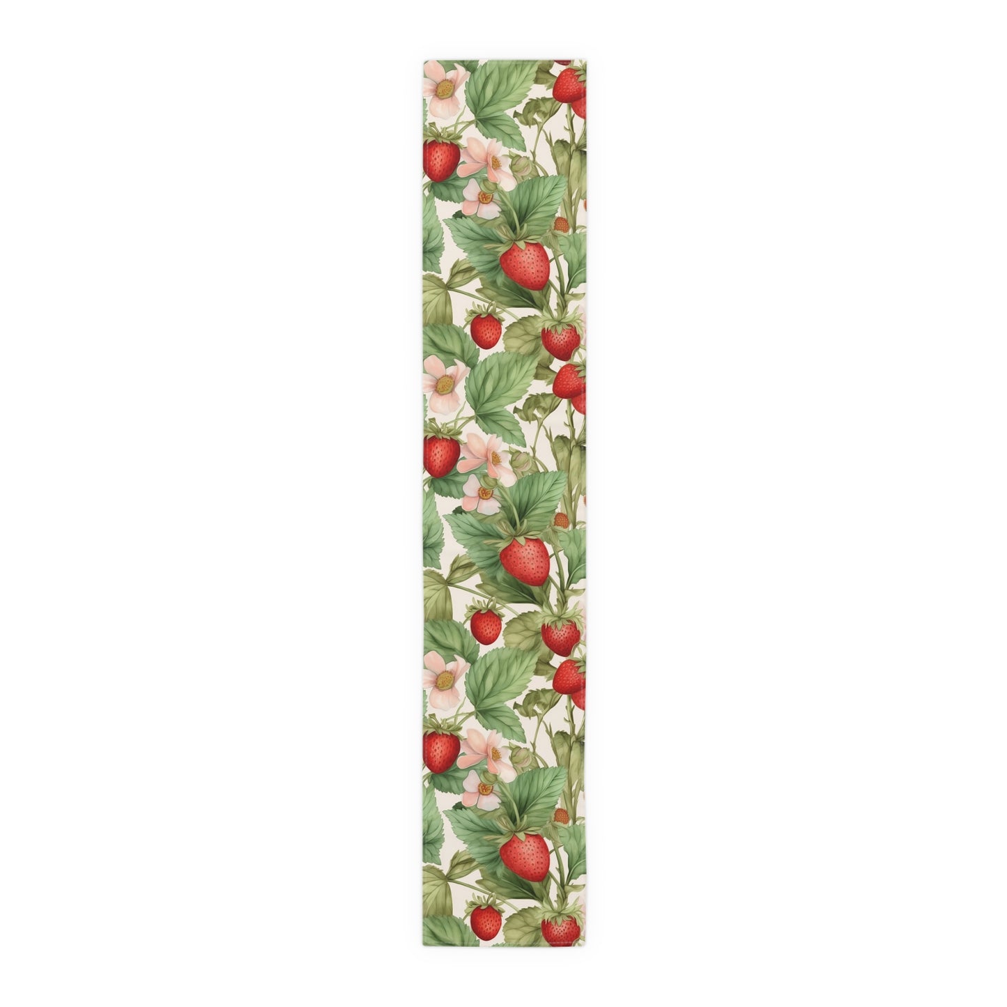 Strawberry Print Table Runner - Sweet Charm, Cotton Twill or Polyester - Perfect for Summer & Whimsical Home Decor