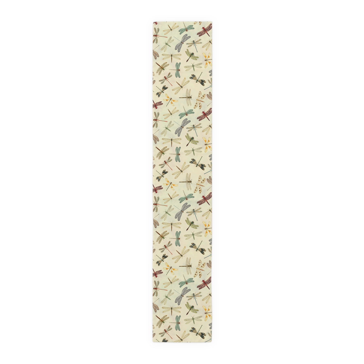 Dragonfly Print Table Runner - Elegant Whimsy, Cotton Twill or Polyester - Perfect for Nature-Inspired Home Decor