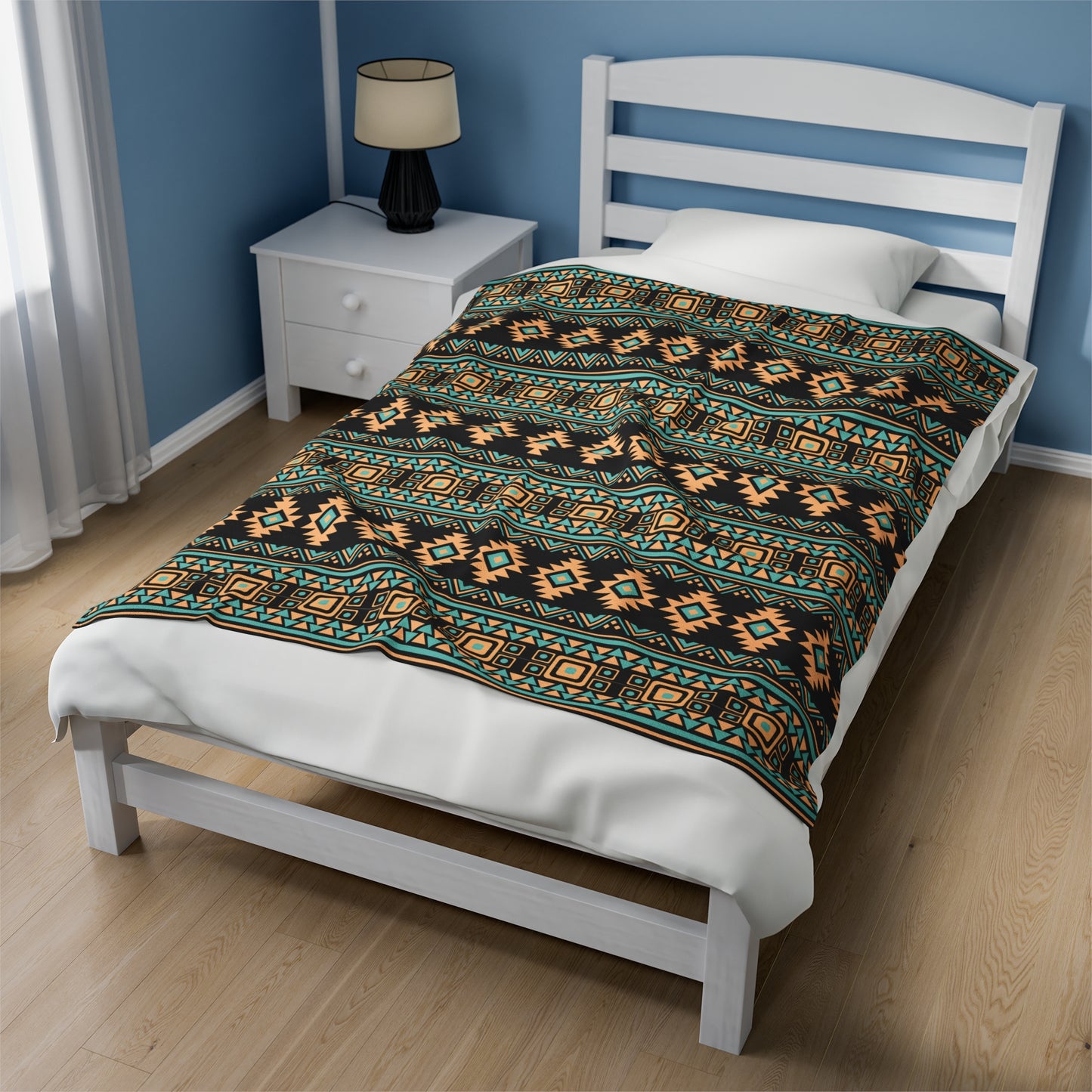 Aztec Velveteen Plush Blanket | Soft, Luxurious, Cultural, and Comforting | Available in Multiple Sizes