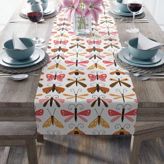 Insect Print Table Runner - Detailed Elegance, Cotton Twill or Polyester - Perfect for Nature Enthusiasts & Scientific Decor