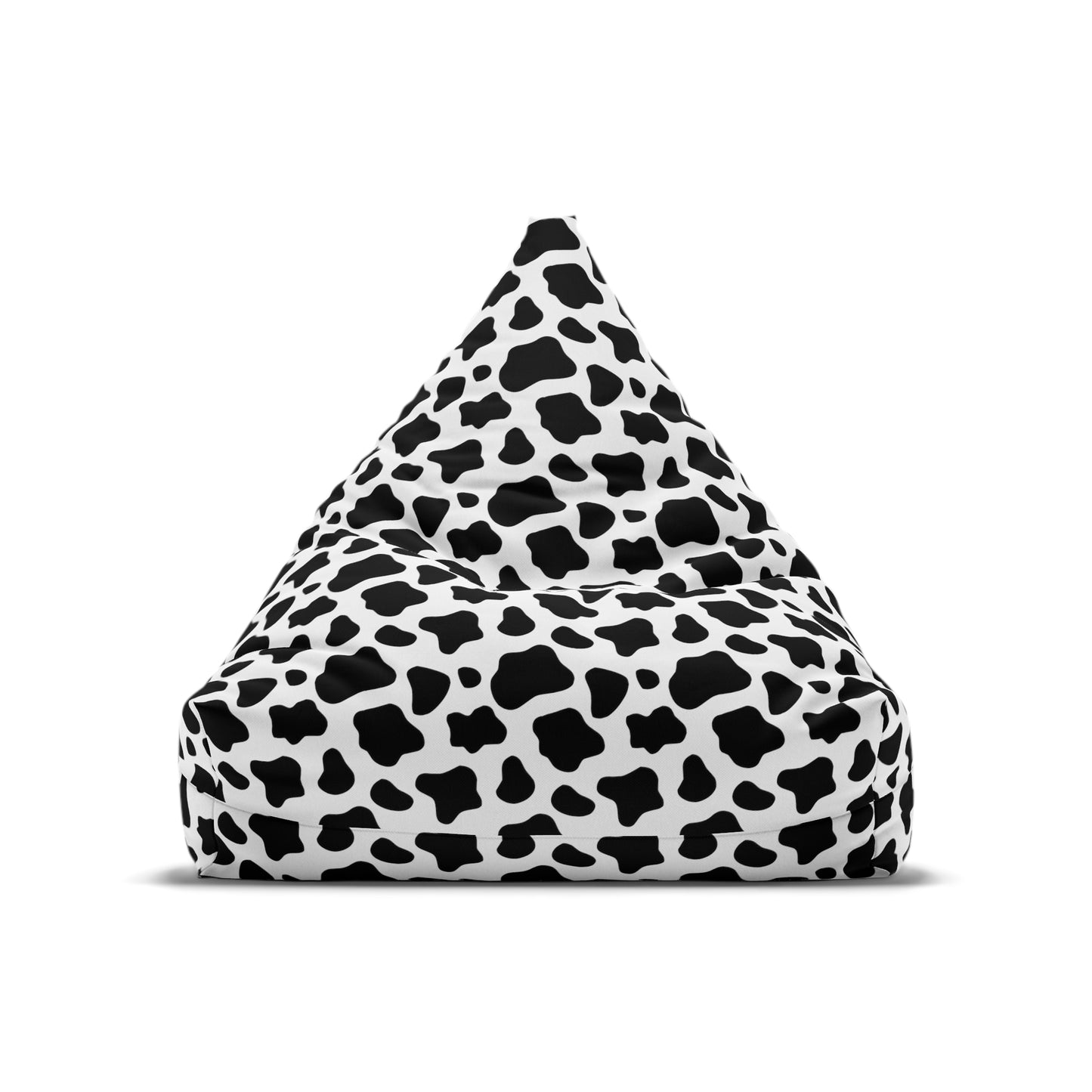 Cow Print Bean Bag Chair Cover - Durable Polyester, Locking Zipper, 2 Sizes