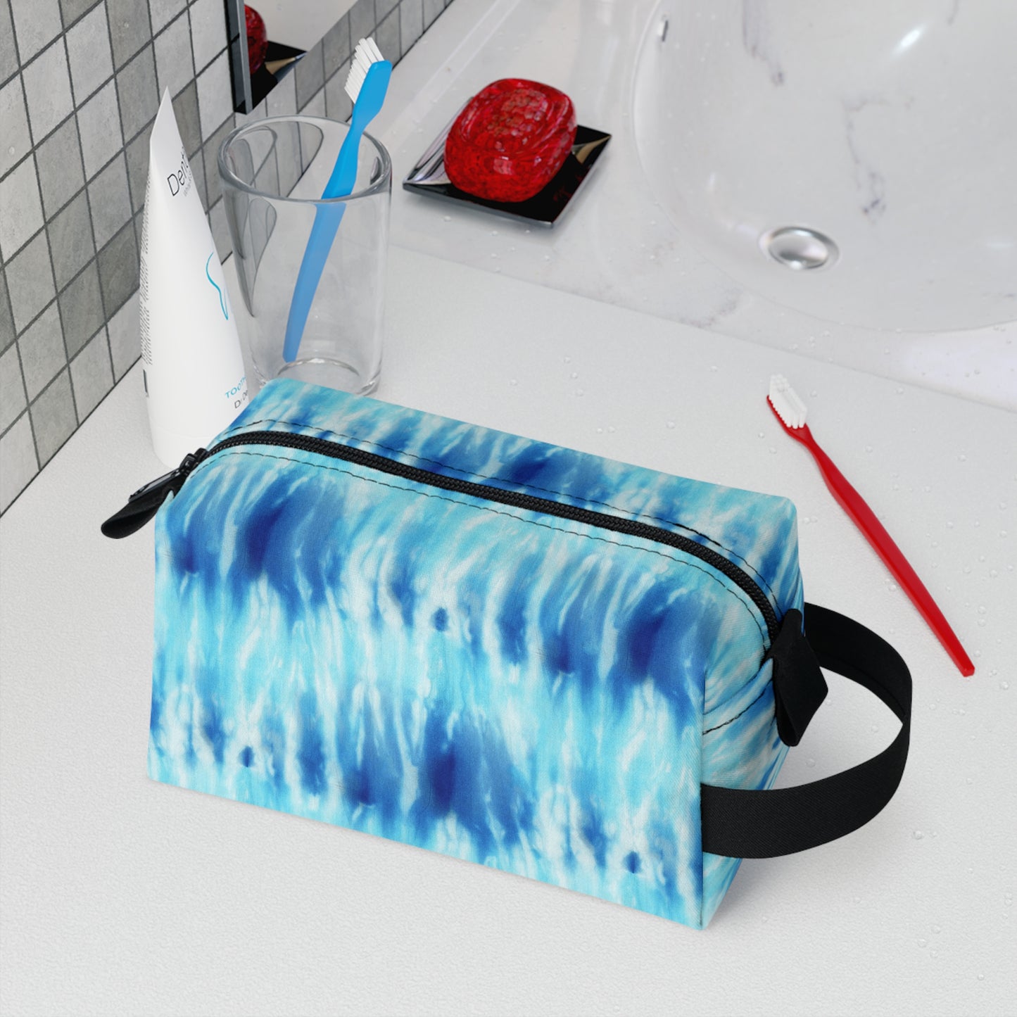 Tie Dye Toiletry Bag | Water-Resistant Makeup Organizer | Camping & College Essential | Durable Polyester Dopp Kit