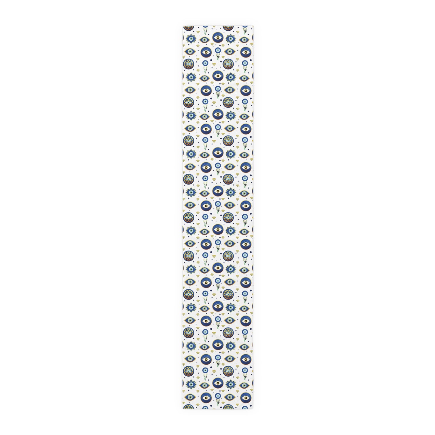 Evil Eye Print Table Runner - Mystical Protection in Cotton Twill or Polyester - Perfect for Spiritual Home Decor