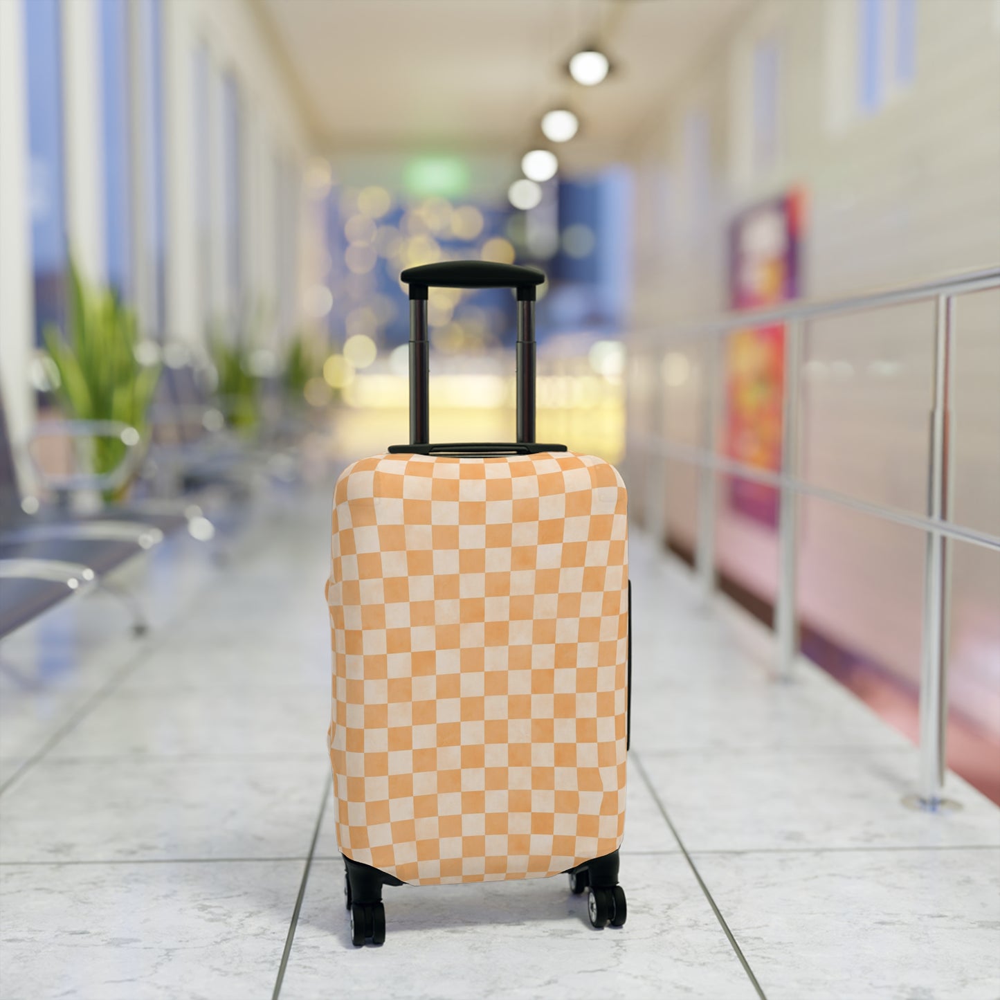 Pastel Checkers Luggage Cover - Checkers Suitcase Cover