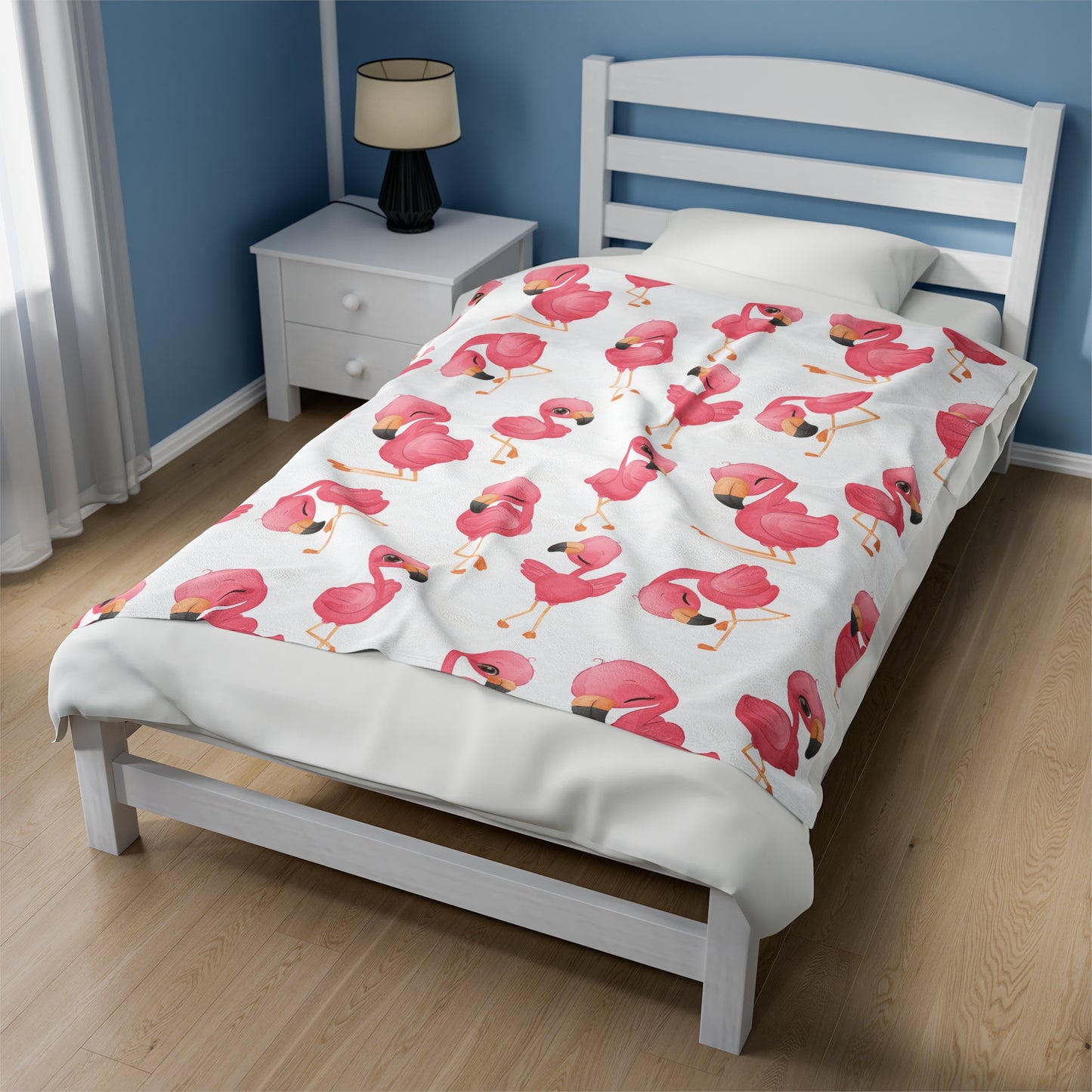 Flamingo Velveteen Plush Blanket | Soft, Tropical, Luxurious and Comforting | Available in Multiple Sizes