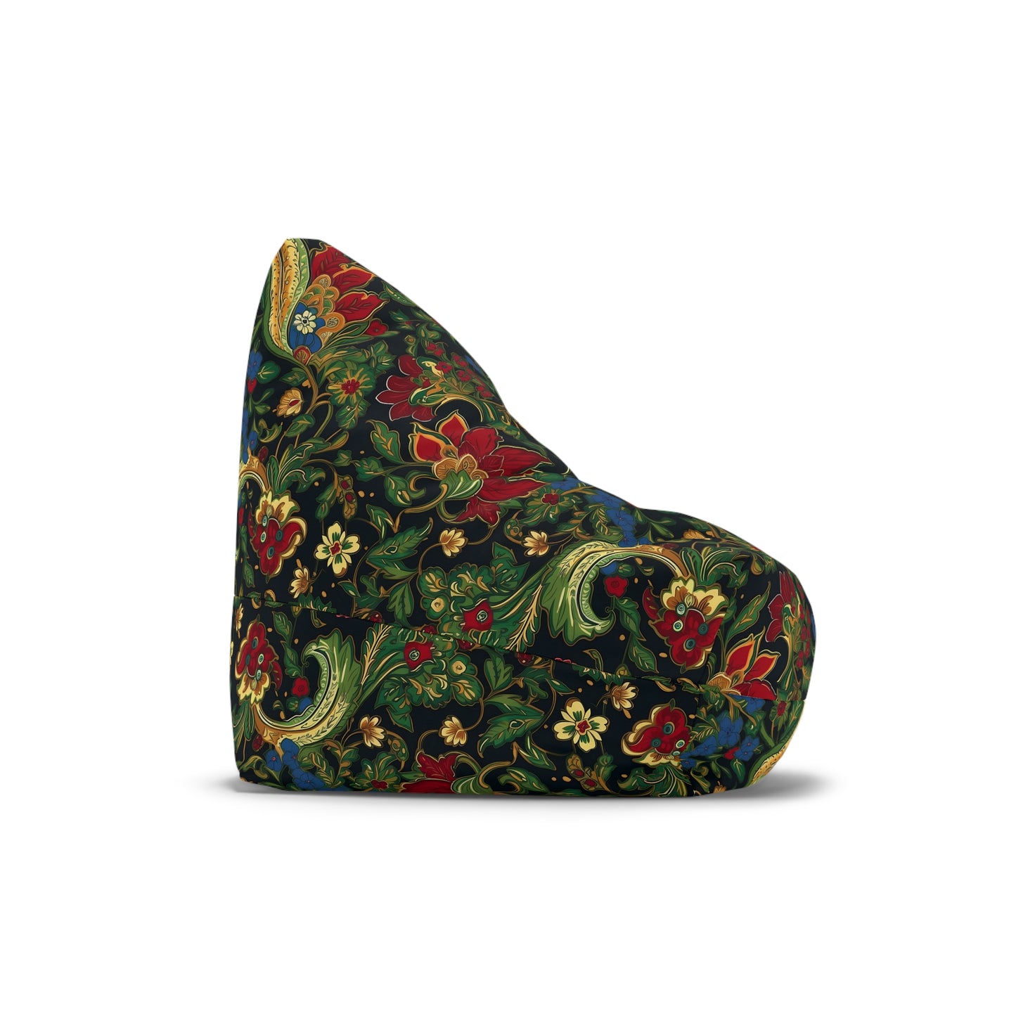Chinoiserie Bean Bag Chair Cover - Elegant Oriental-Inspired Polyester Slipcover with Secure Zip - Fits Various Sizes