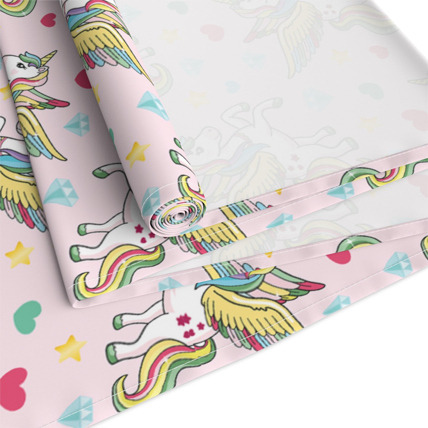 Unicorn Print Table Runner - Magical Elegance, Cotton Twill or Polyester - Perfect for Whimsical & Fantasy Home Decor