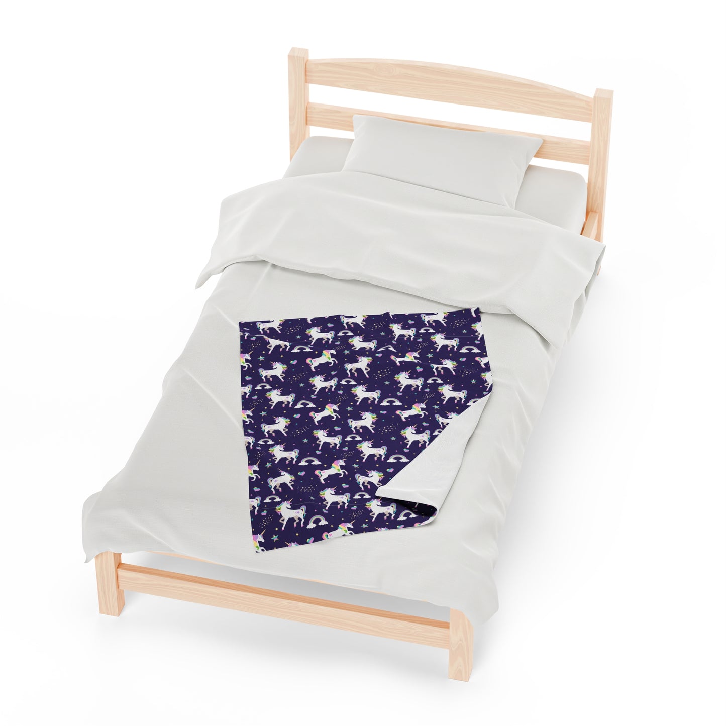 Unicorn Velveteen Plush Blanket | Soft, Magical, Luxurious and Comforting | Available in Multiple Sizes
