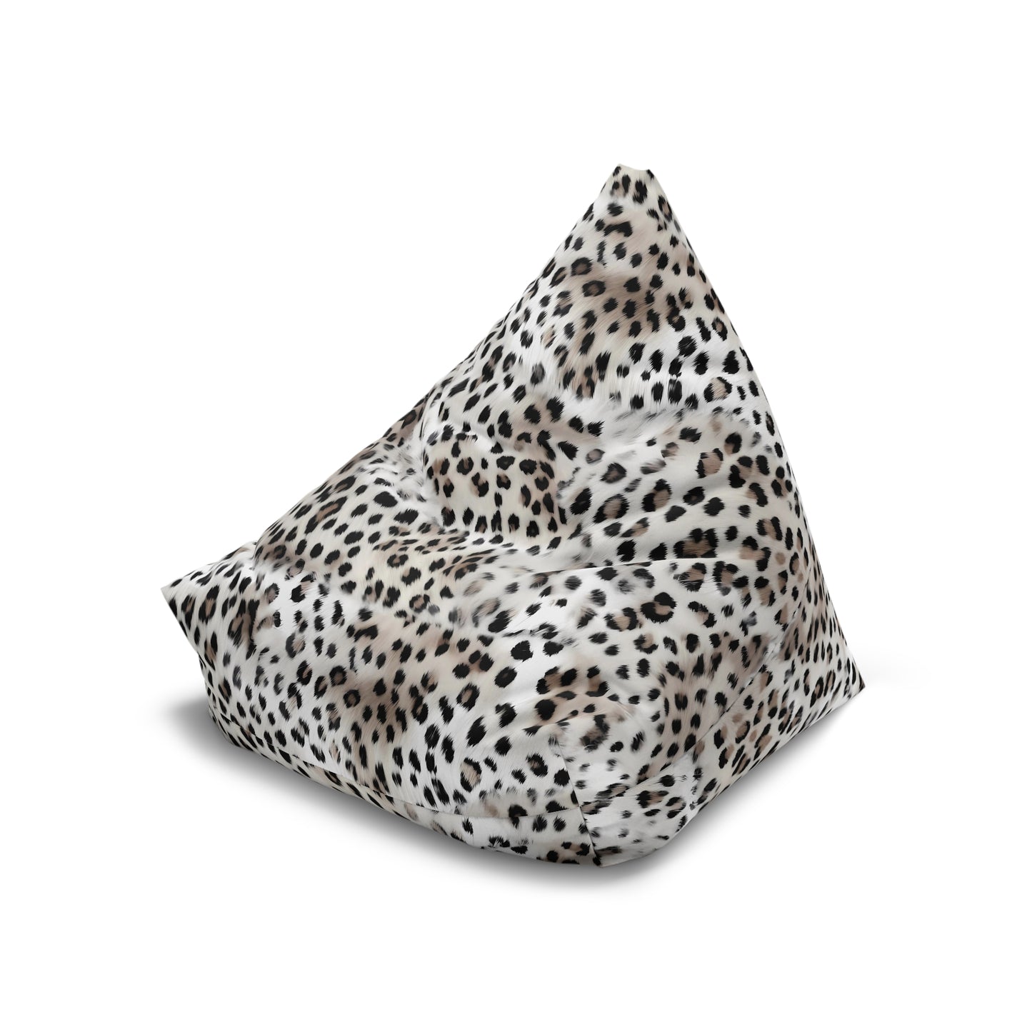 Leopard Print Bean Bag Chair Cover - Exotic High-Quality Polyester Slipcover with Secure Zip
